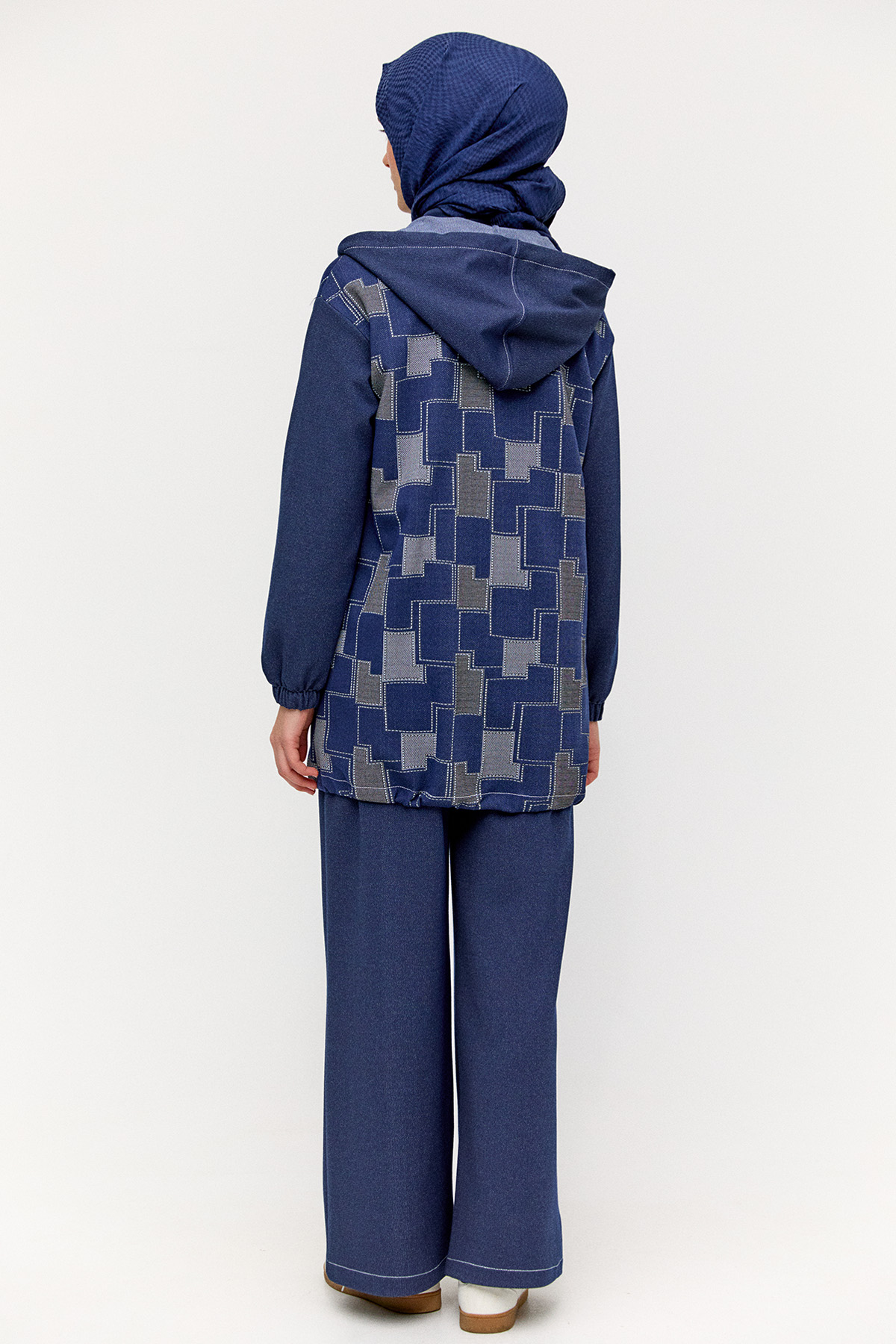 Blok Desenli İkili Takım, Tesettür Giyim