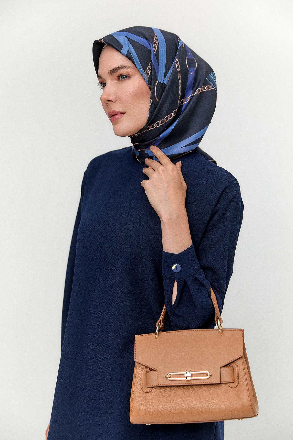 Şifon Detaylı Desensiz İkili Takım, Tesettür Giyim