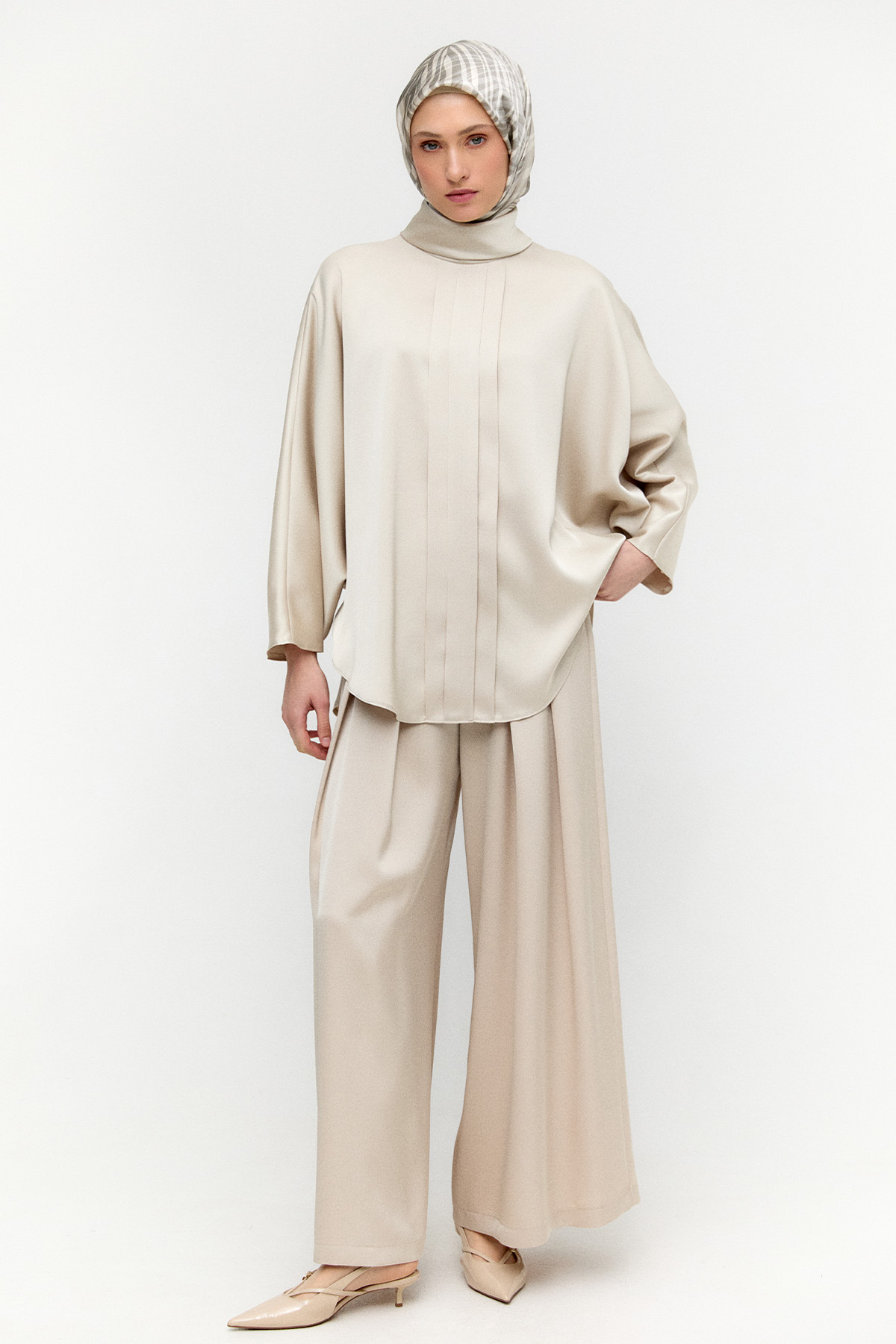 Saten Pilikaşe İkili Takım, Tesettür Giyim
