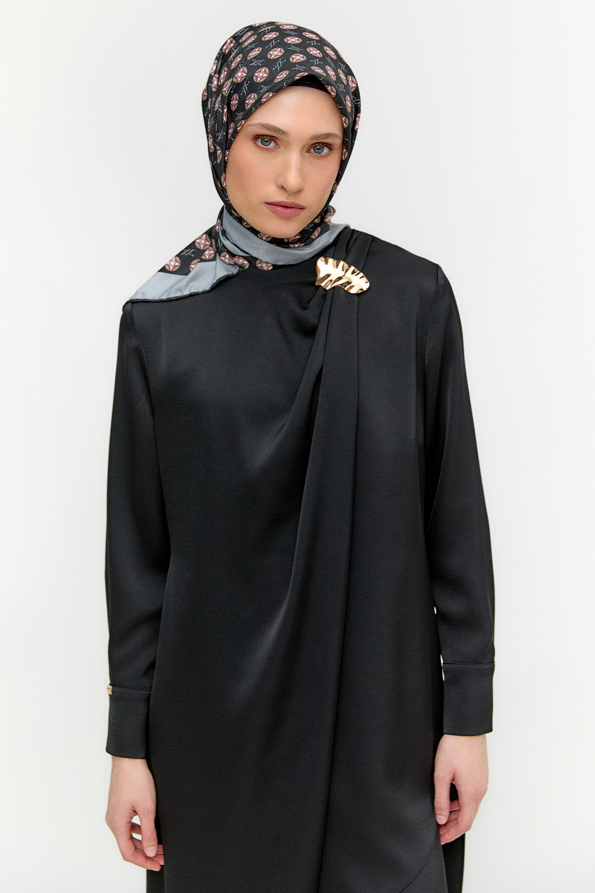 Asimetrik Saten İkili Takım, Tesettür Giyim