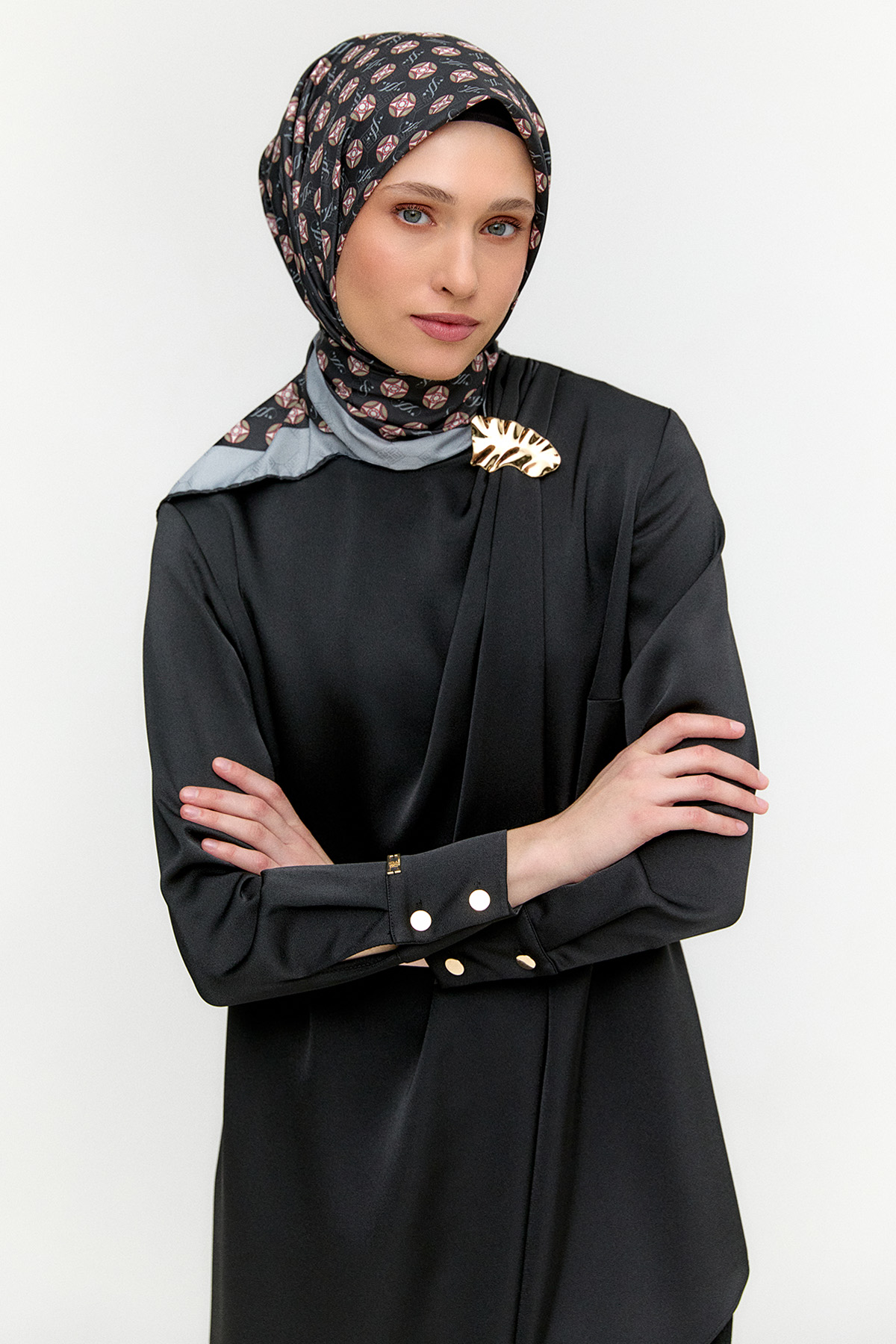 Asimetrik Saten İkili Takım, Tesettür Giyim