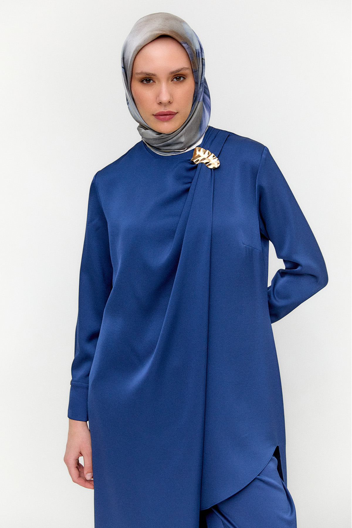 Asimetrik Saten İkili Takım, Tesettür Giyim