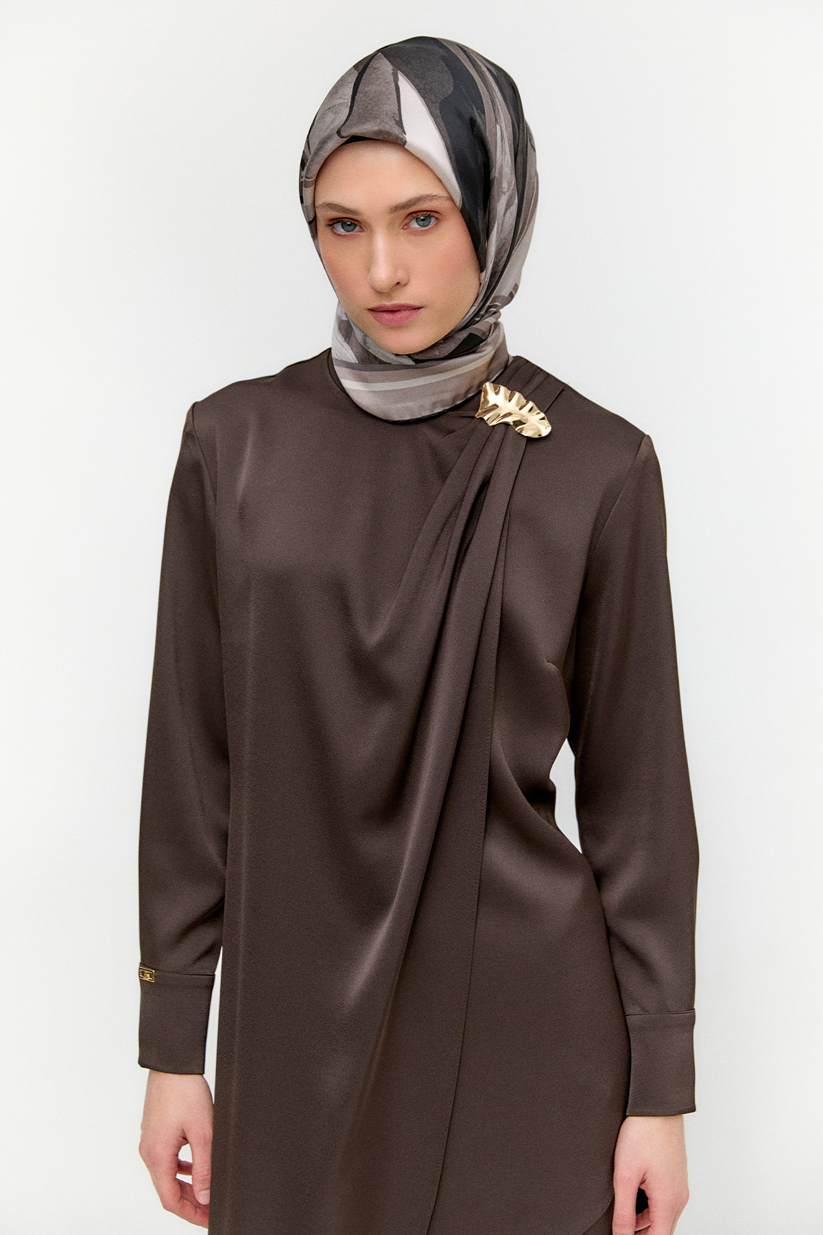 Asimetrik Saten İkili Takım, Tesettür Giyim