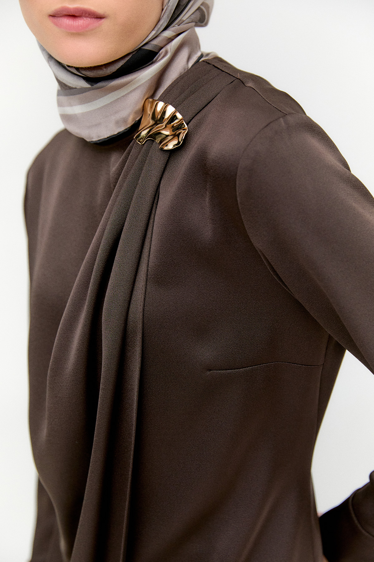 Asimetrik Saten İkili Takım, Tesettür Giyim