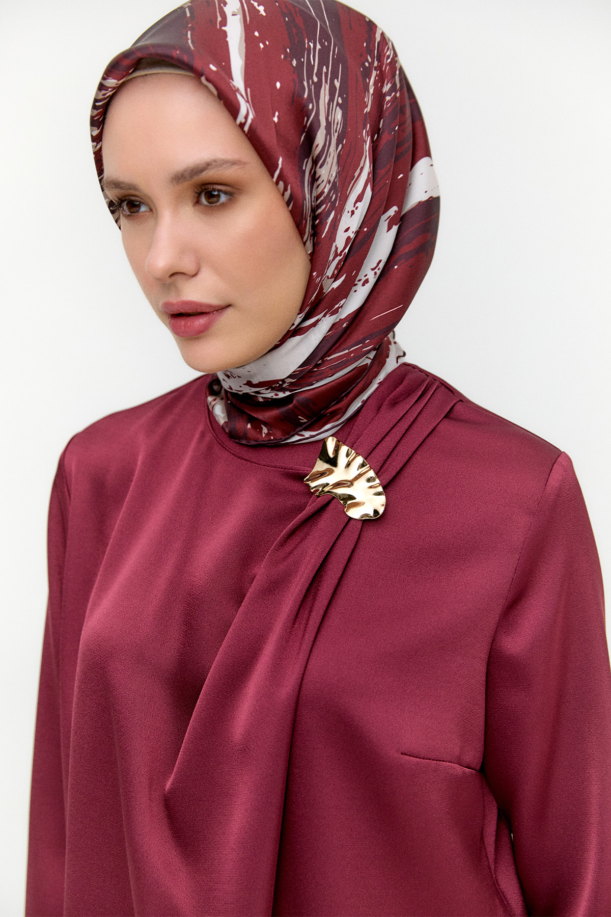 Asimetrik Saten İkili Takım, Tesettür Giyim