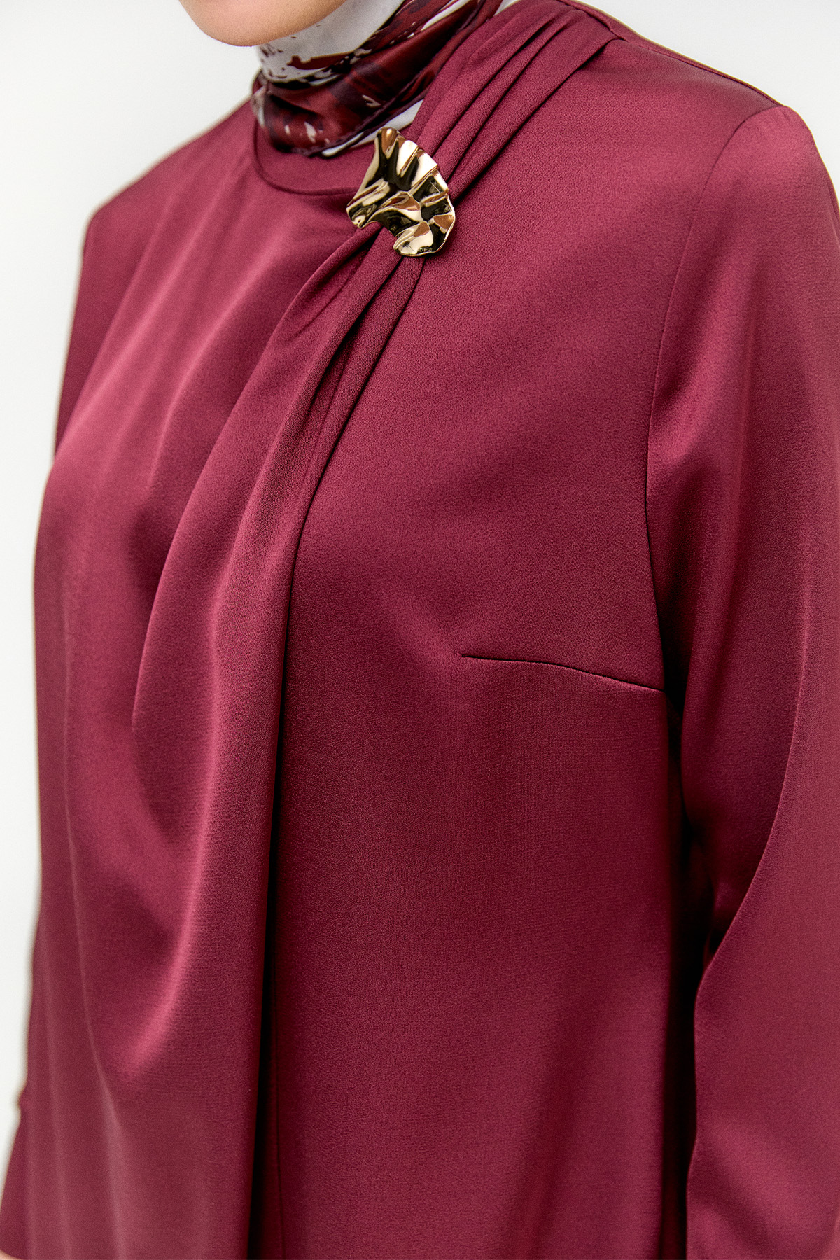 Asimetrik Saten İkili Takım, Tesettür Giyim