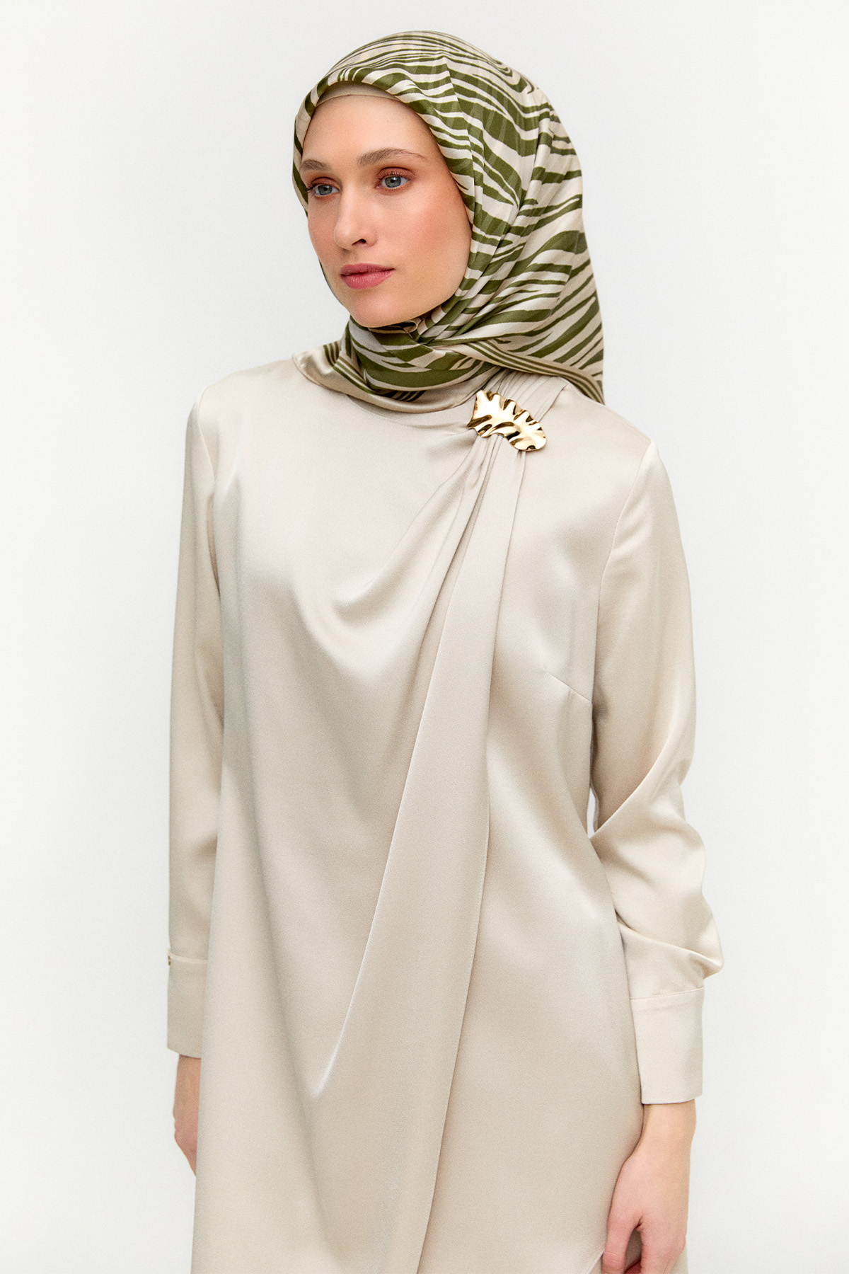 Asimetrik Saten İkili Takım, Tesettür Giyim