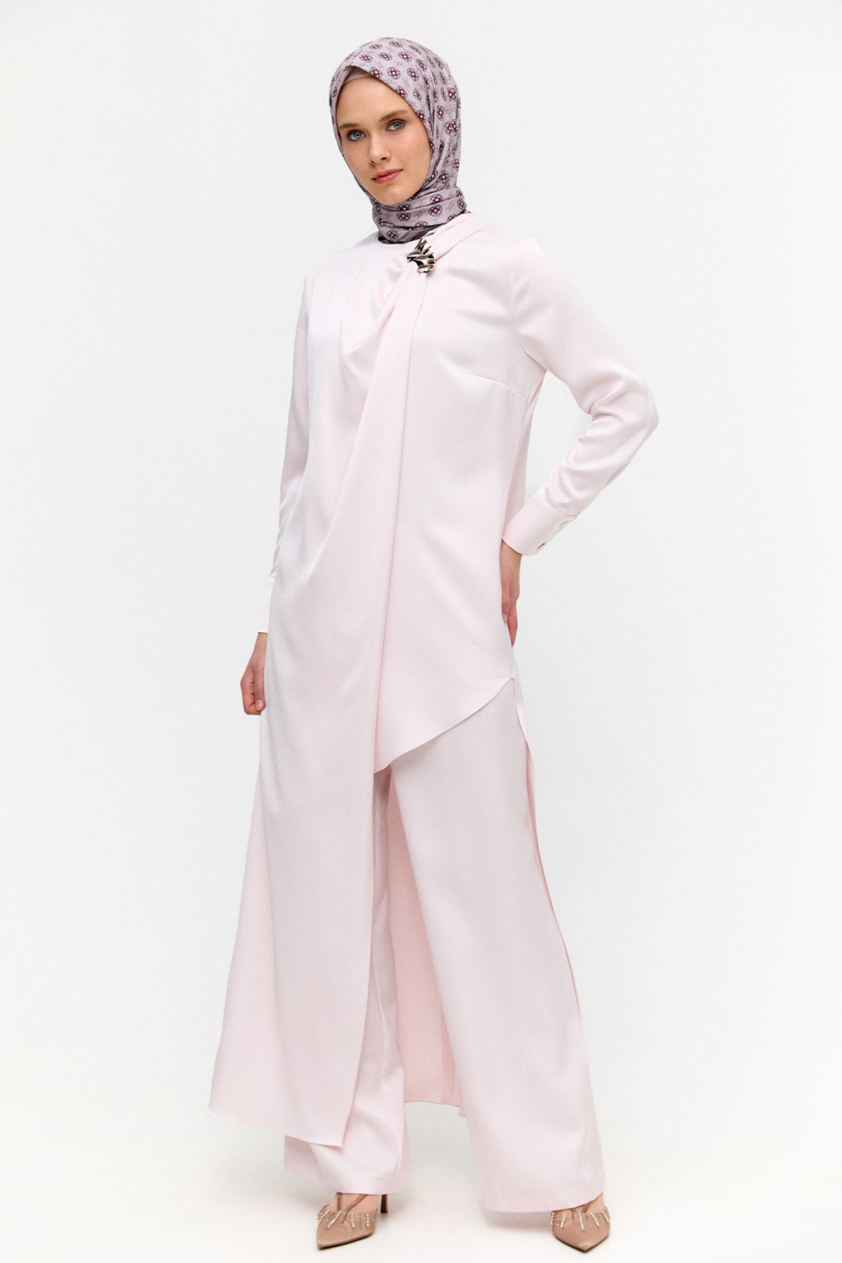 Asimetrik Saten İkili Takım, Tesettür Giyim