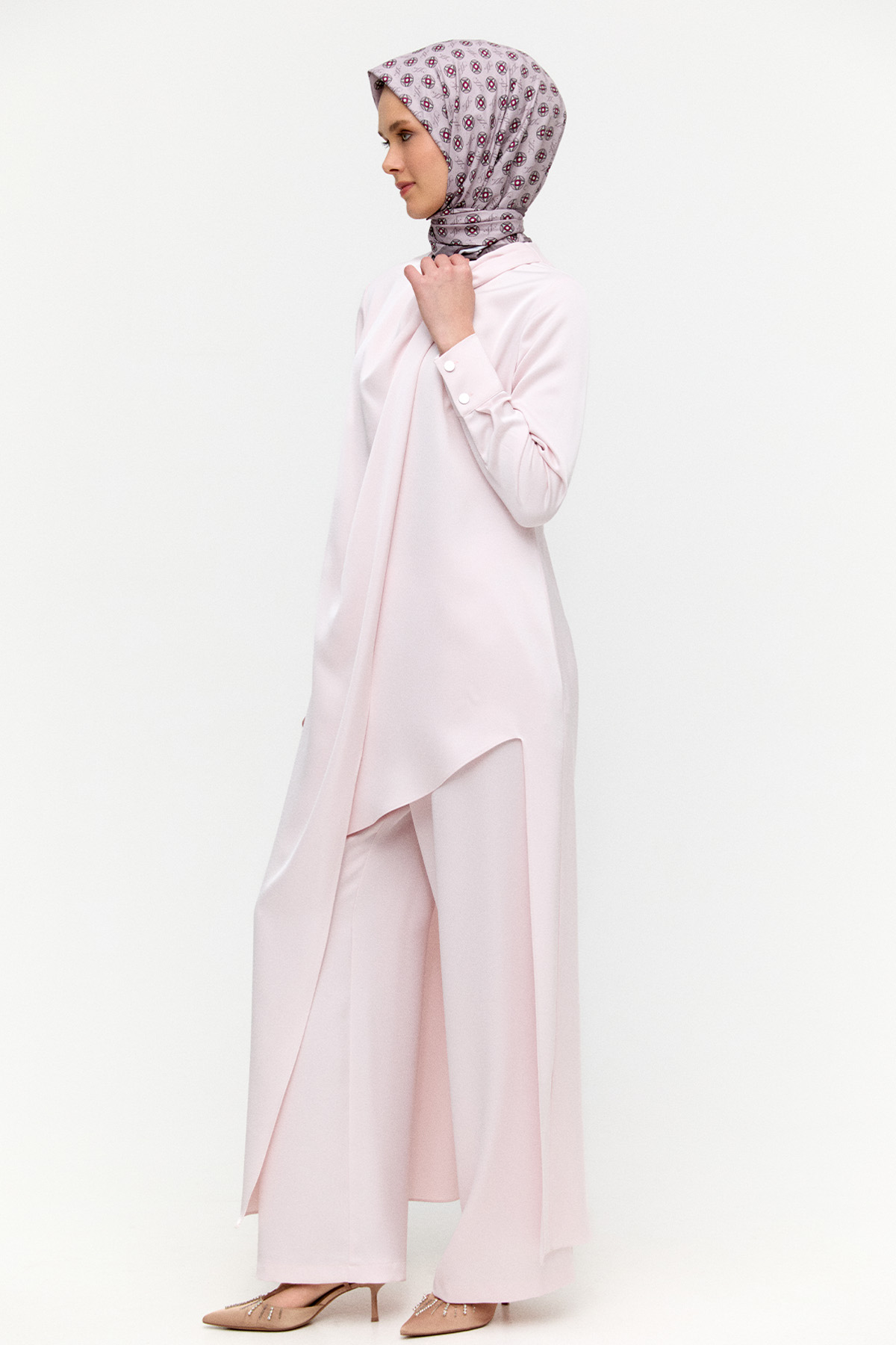 Asimetrik Saten İkili Takım, Tesettür Giyim