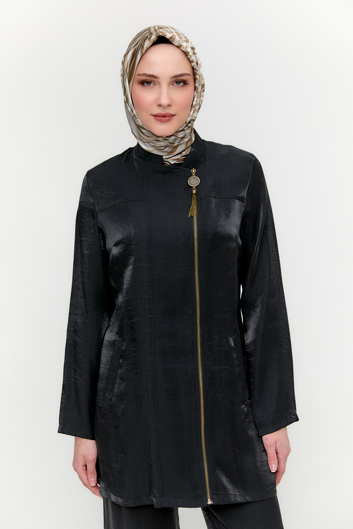 Hakim Yakalı Jakarlı İkili Takım, Tesettür Giyim