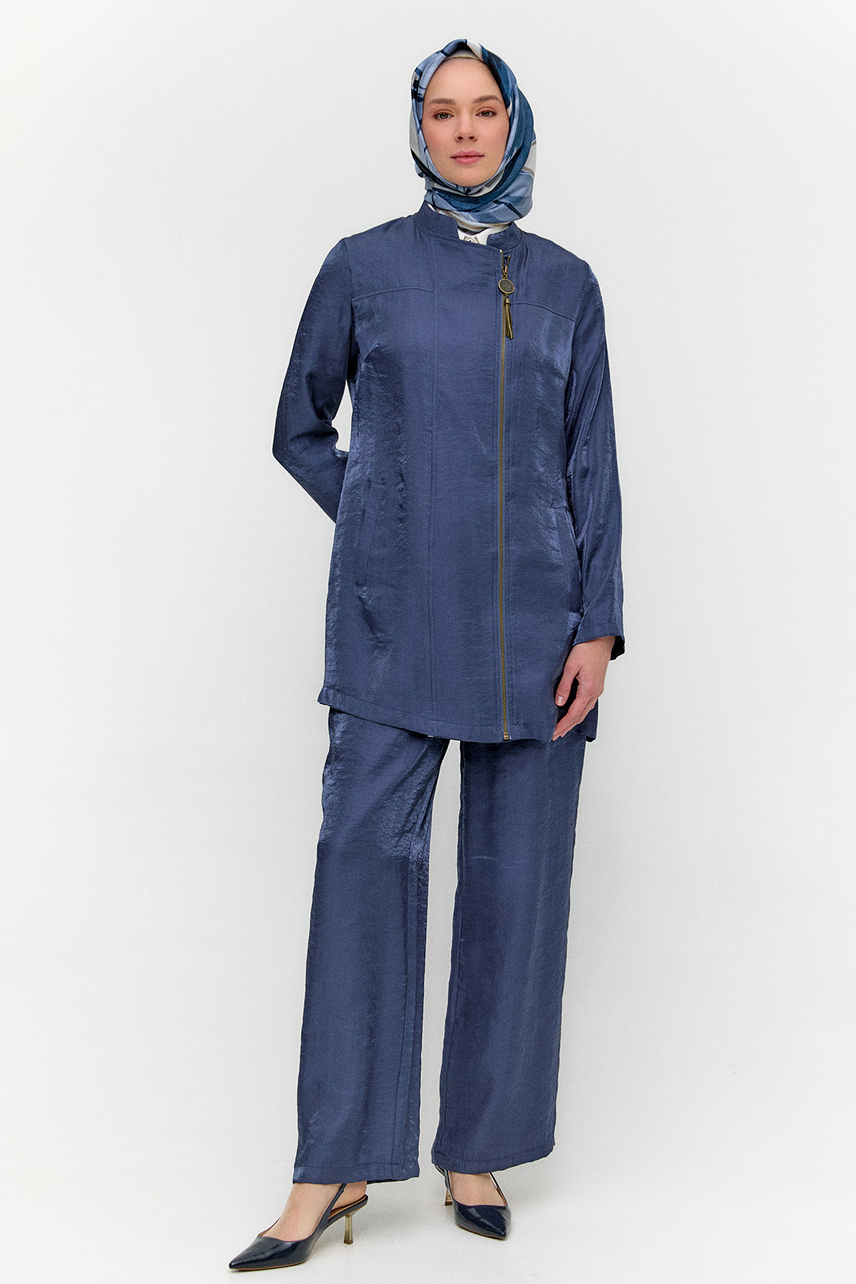 Hakim Yakalı Jakarlı İkili Takım, Tesettür Giyim