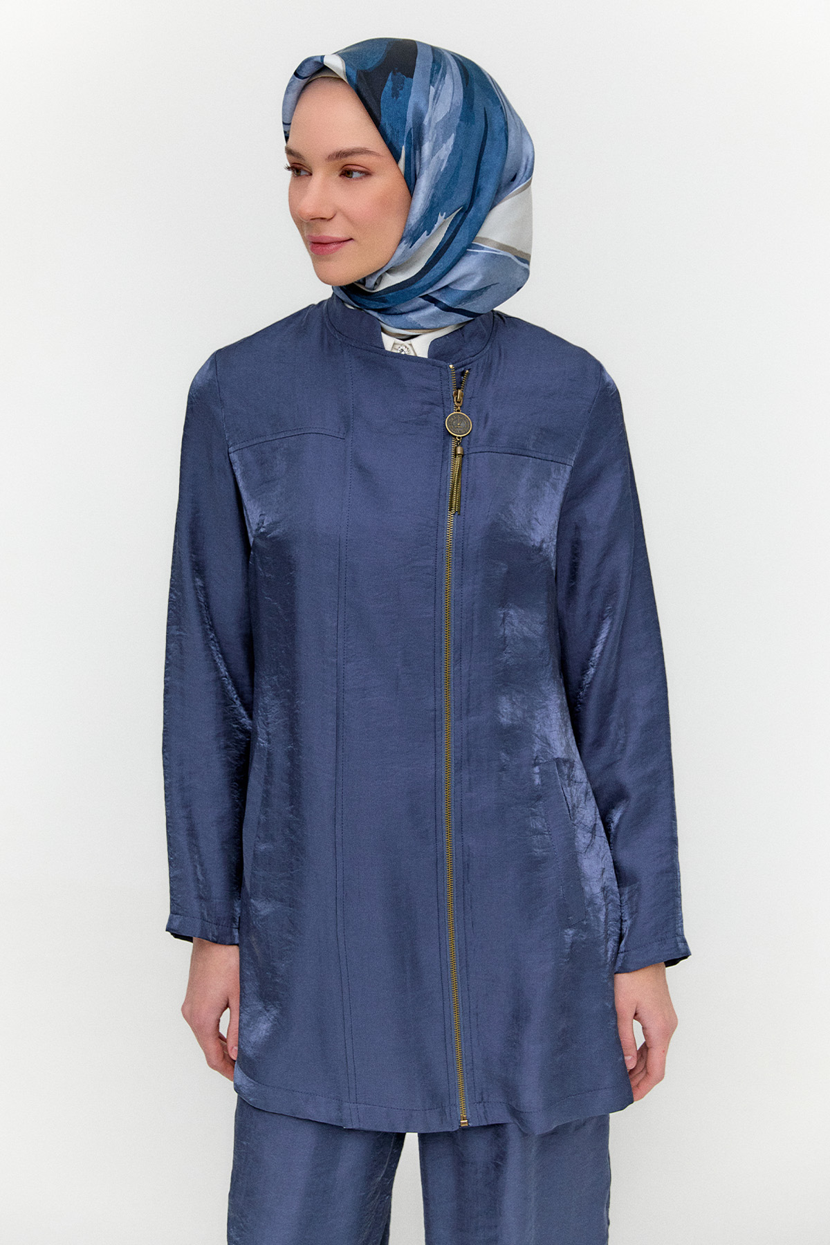 Hakim Yakalı Jakarlı İkili Takım, Tesettür Giyim