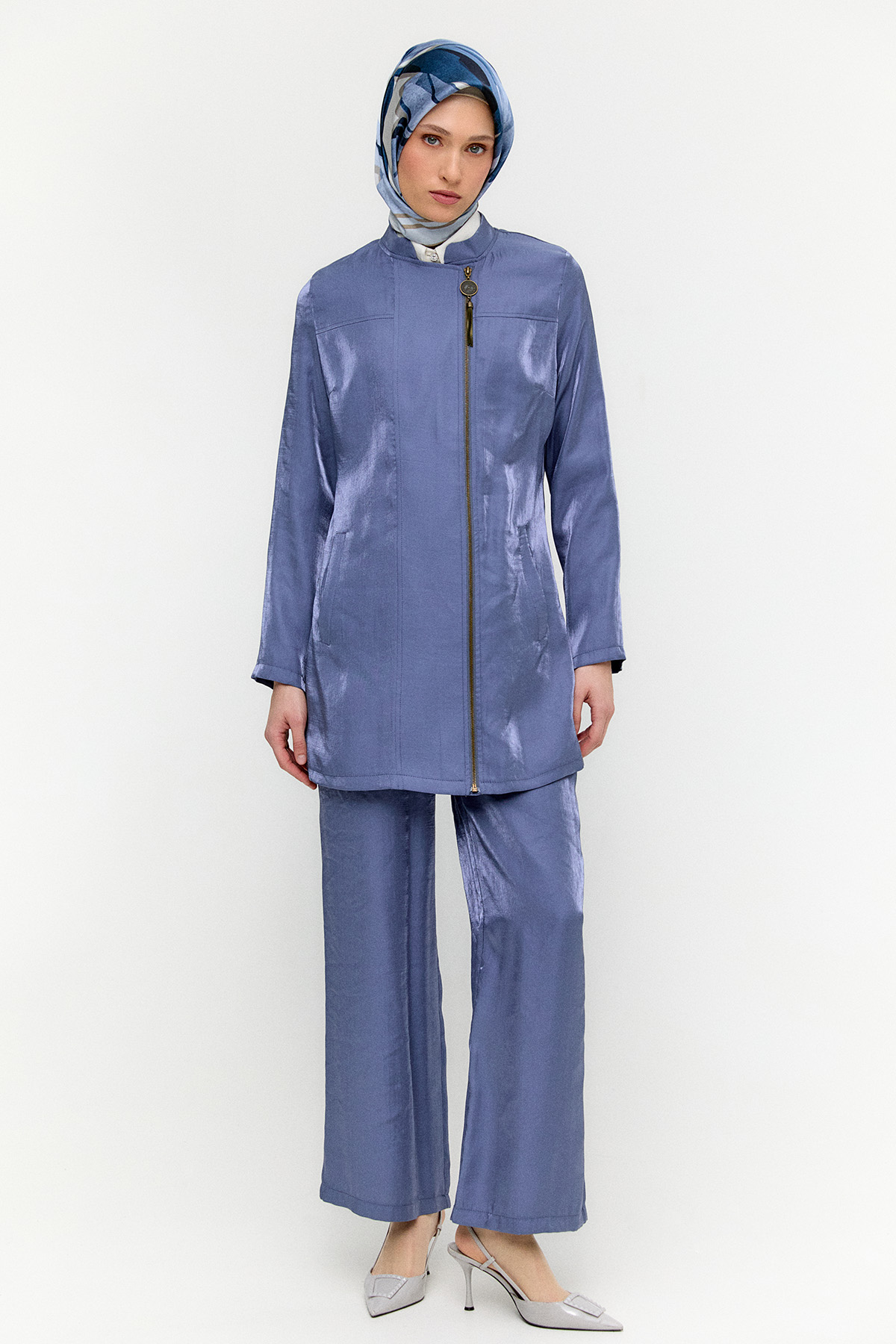 Hakim Yakalı Jakarlı İkili Takım, Tesettür Giyim