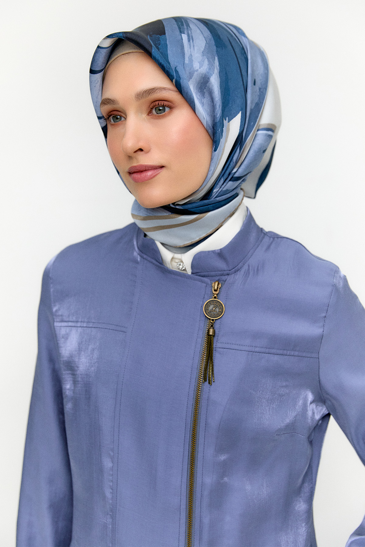 Hakim Yakalı Jakarlı İkili Takım, Tesettür Giyim