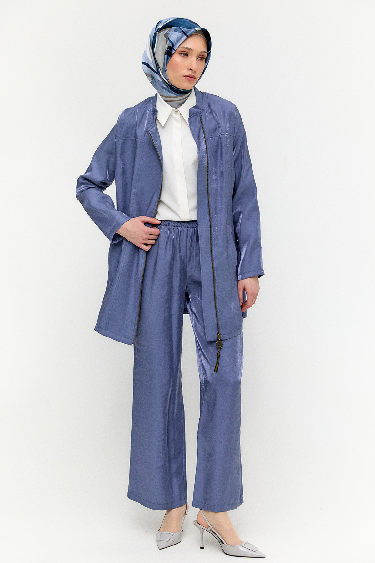 Hakim Yakalı Jakarlı İkili Takım, Tesettür Giyim