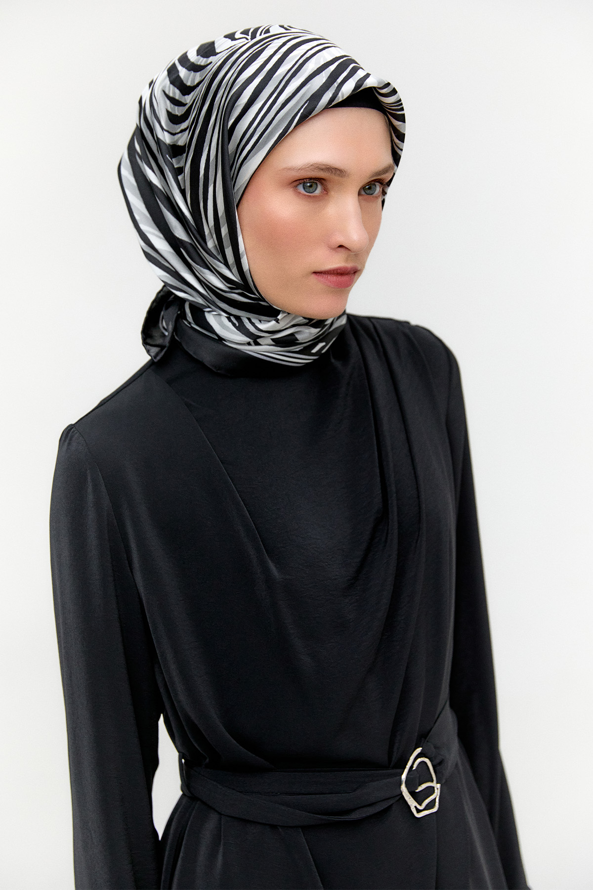 Drapeli Kemerli İkili Takım, Tesettür Giyim