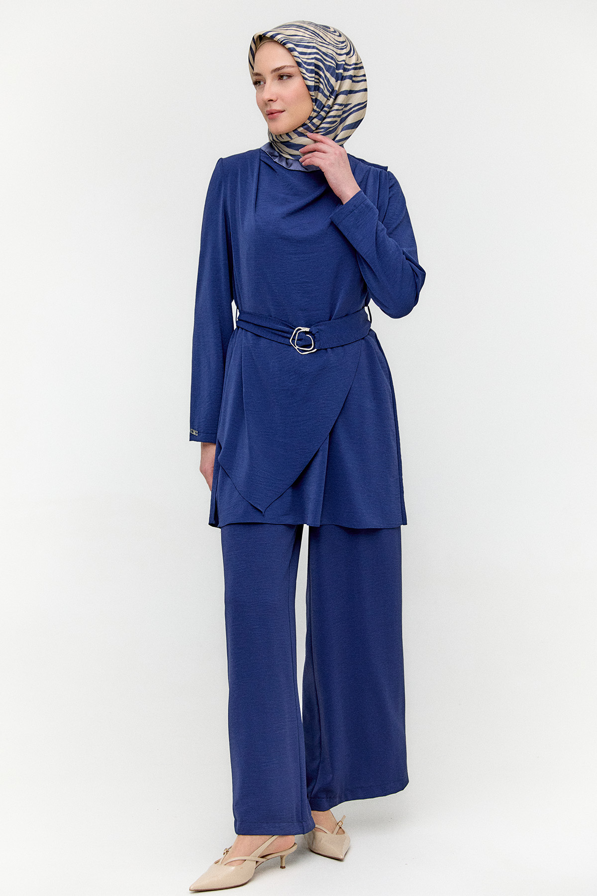 Drapeli Kemerli İkili Takım, Tesettür Giyim