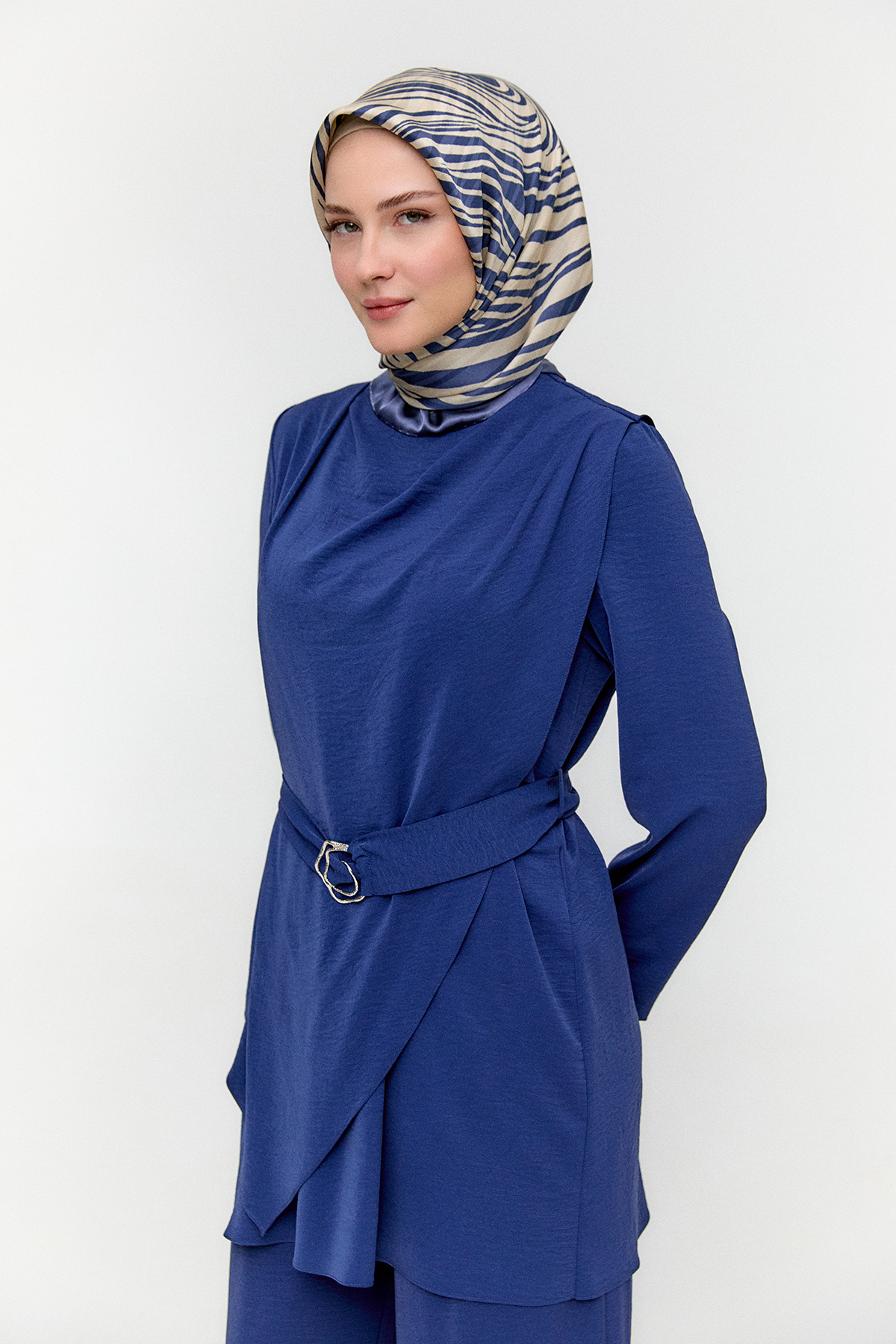 Drapeli Kemerli İkili Takım, Tesettür Giyim