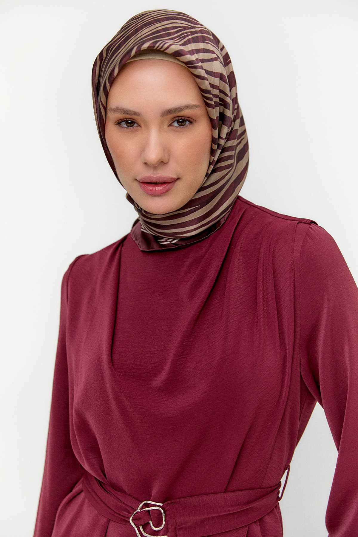 Drapeli Kemerli İkili Takım, Tesettür Giyim