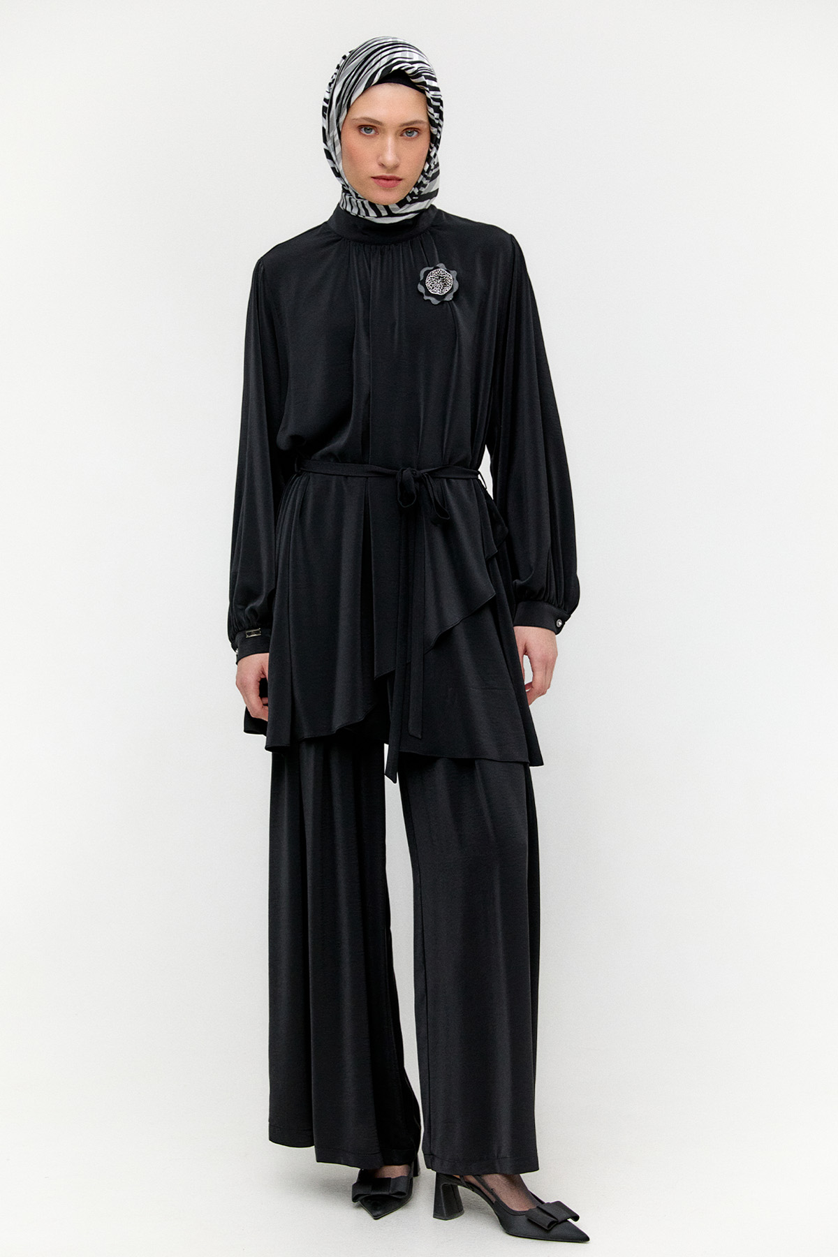 Kuşaklı Oversize İkili Takım, Tesettür Giyim