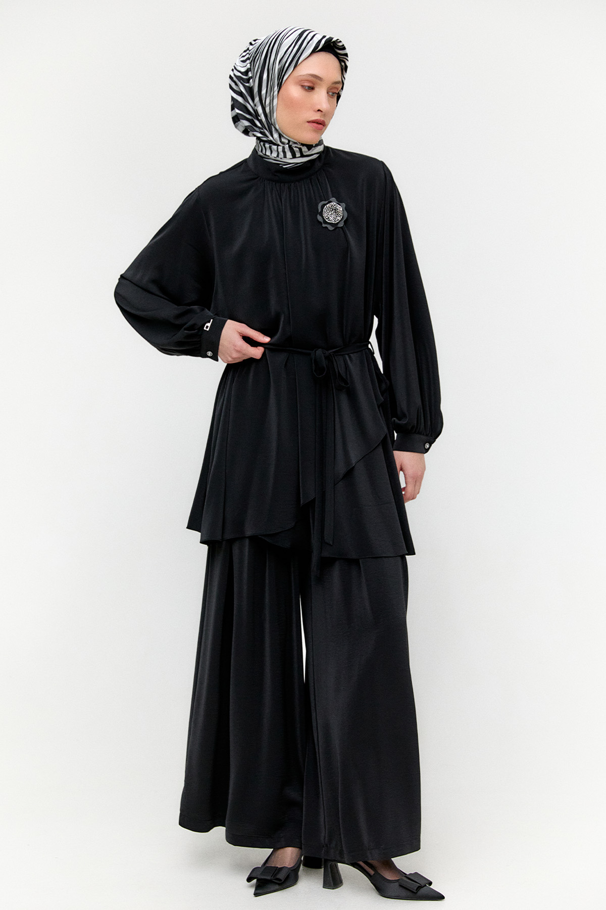 Kuşaklı Oversize İkili Takım, Tesettür Giyim
