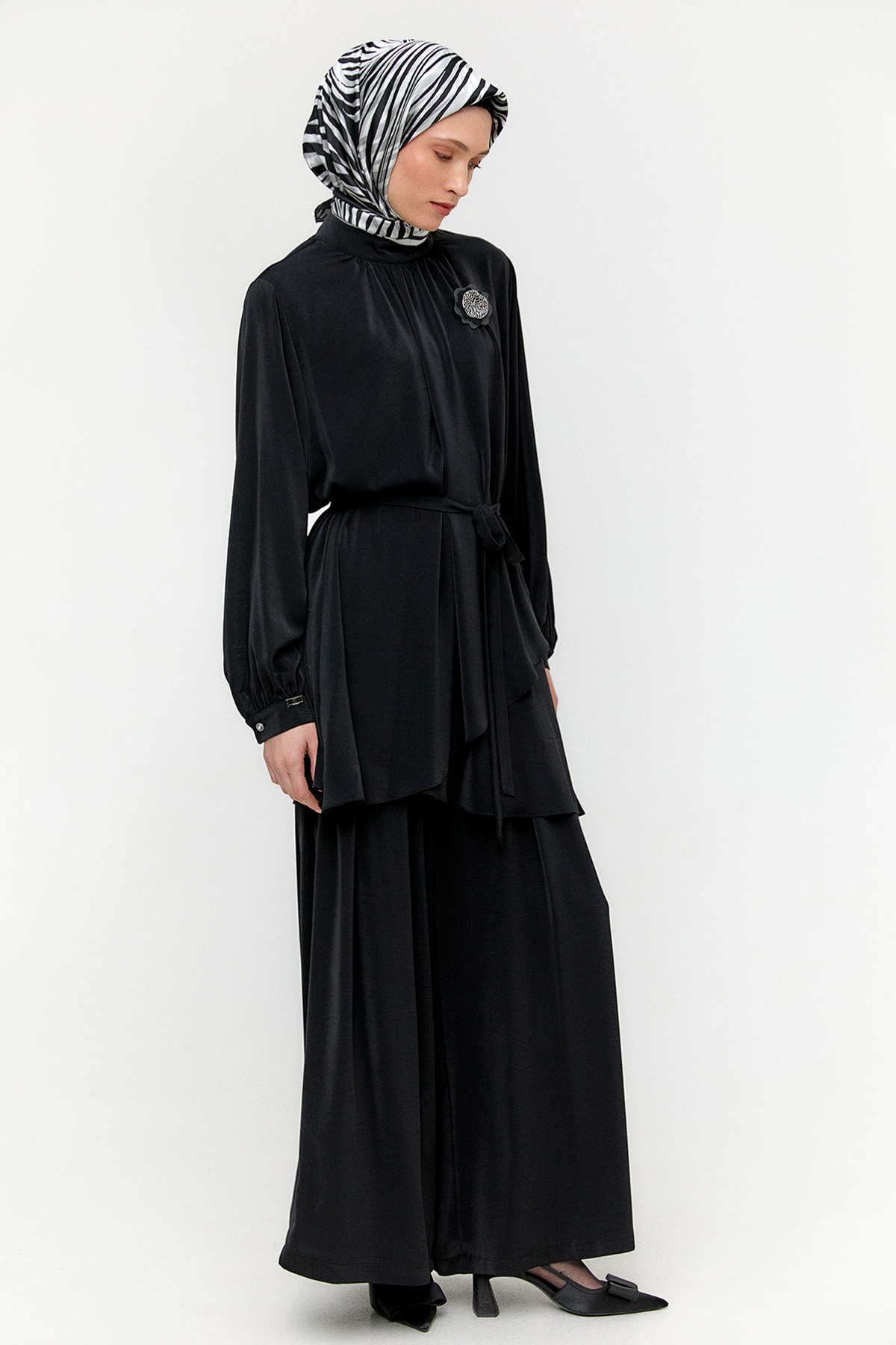 Kuşaklı Oversize İkili Takım, Tesettür Giyim