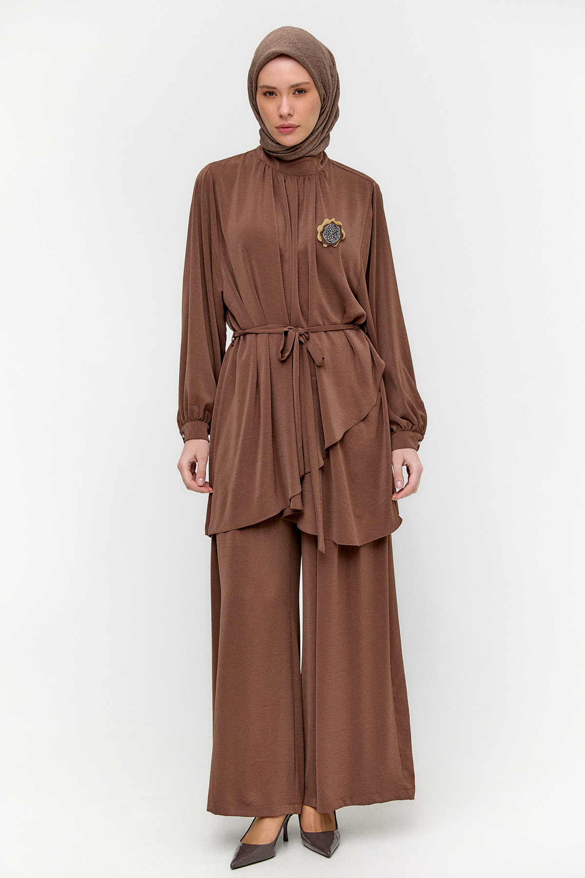 Kuşaklı Oversize İkili Takım, Tesettür Giyim