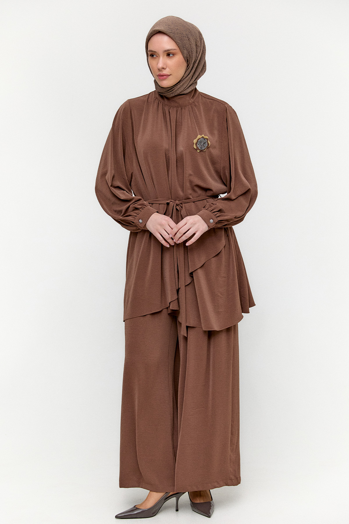 Kuşaklı Oversize İkili Takım, Tesettür Giyim