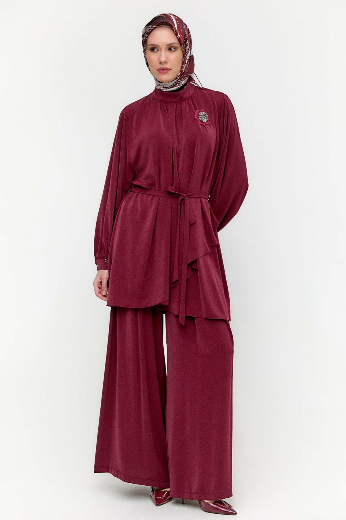 Kuşaklı Oversize İkili Takım, Tesettür Giyim