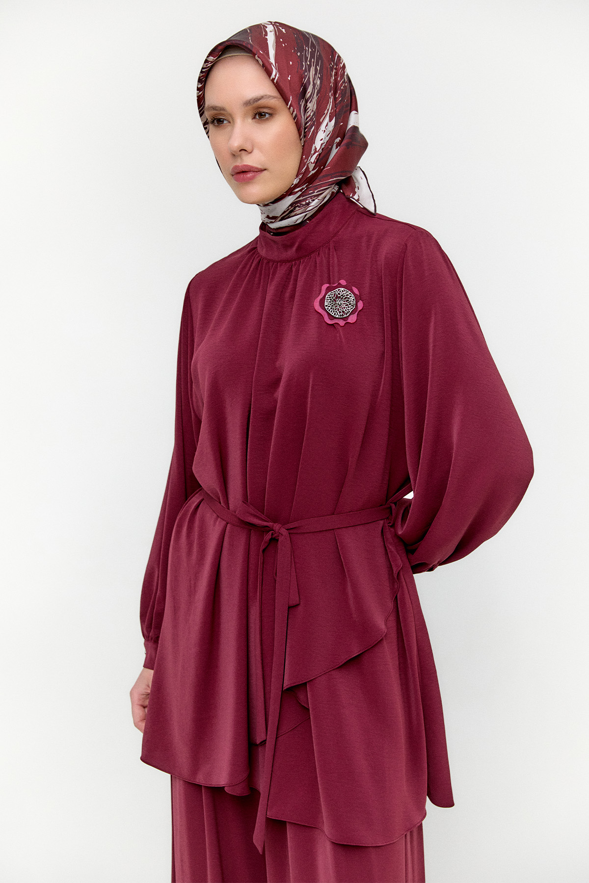 Kuşaklı Oversize İkili Takım, Tesettür Giyim