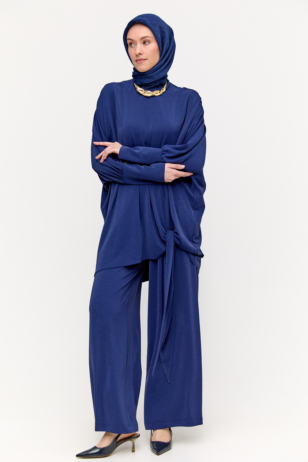 Bağlama Detaylı İkili Takım, Tesettür Giyim