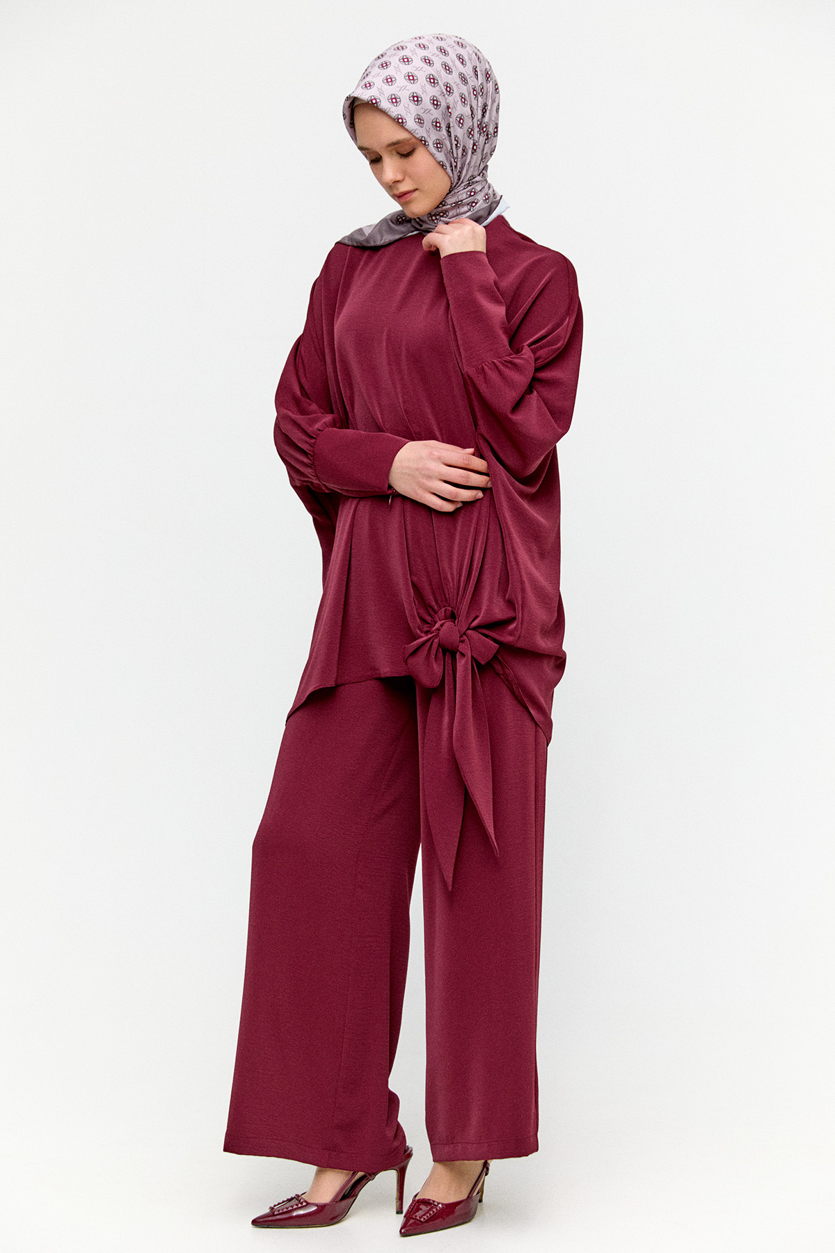 Bağlama Detaylı İkili Takım, Tesettür Giyim
