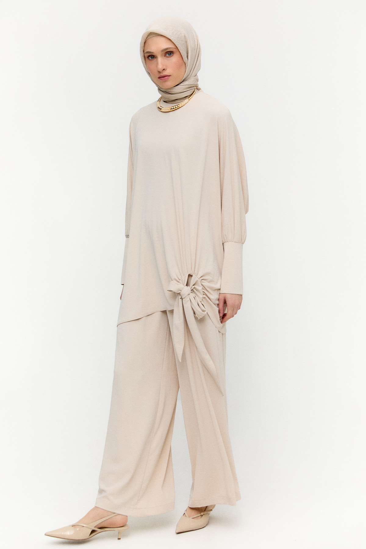 Bağlama Detaylı İkili Takım, Tesettür Giyim
