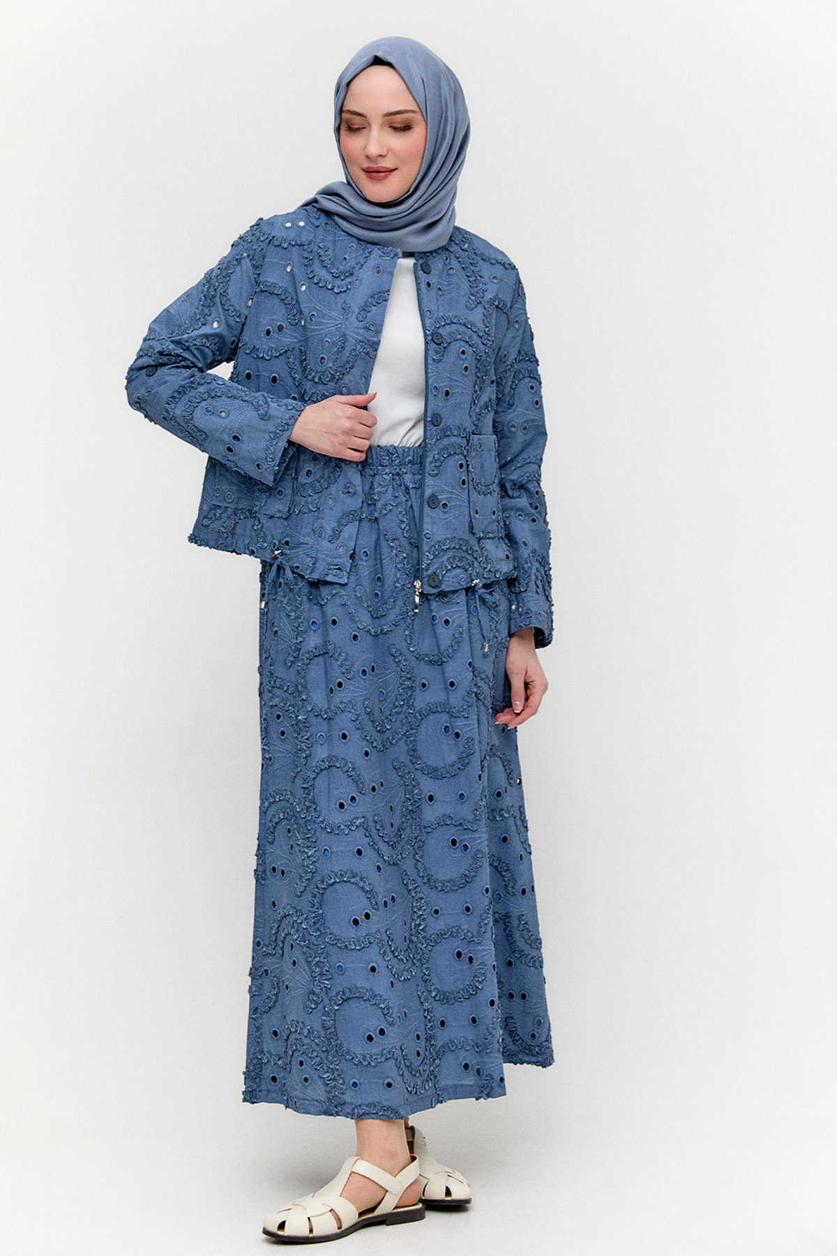 Ceket Etek İkili Yazlık Takım, Tesettür Giyim