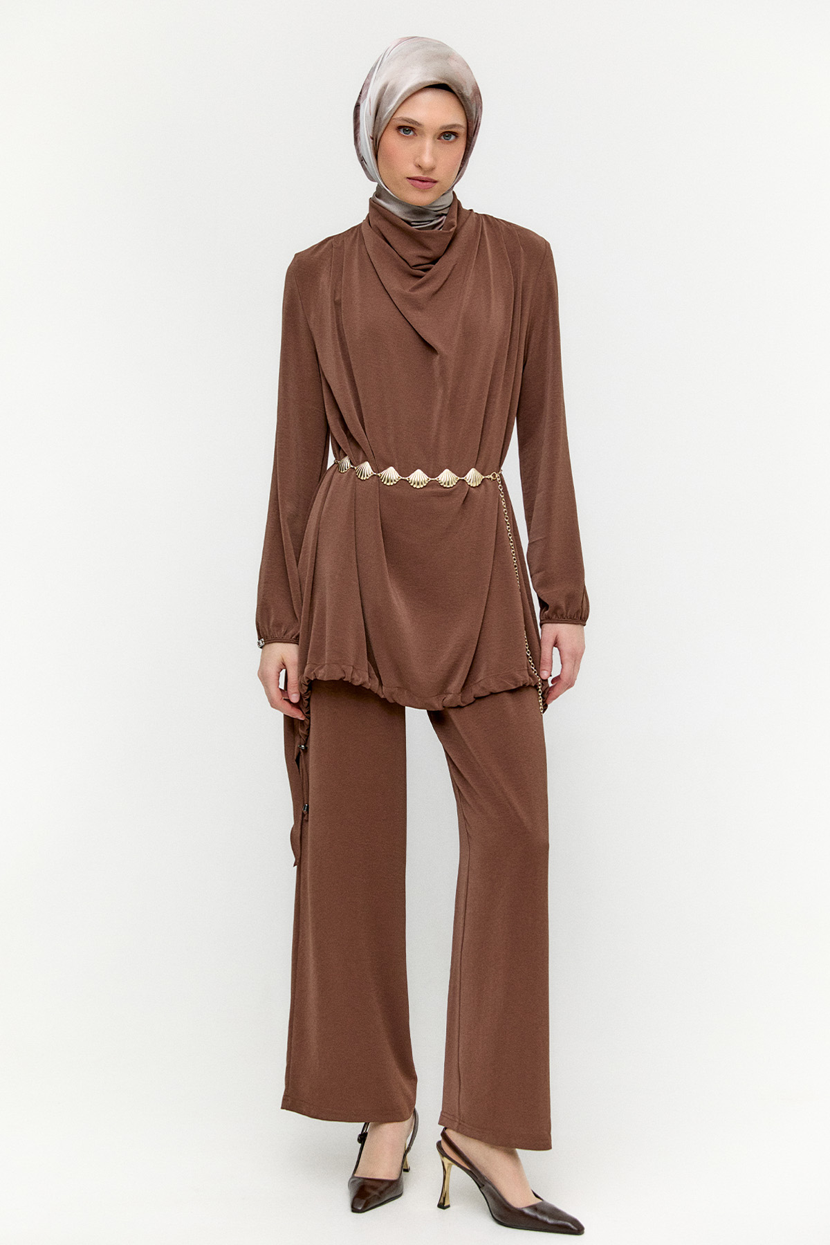 Degaje Yaka Stoperli İkili Takım, Tesettür Giyim