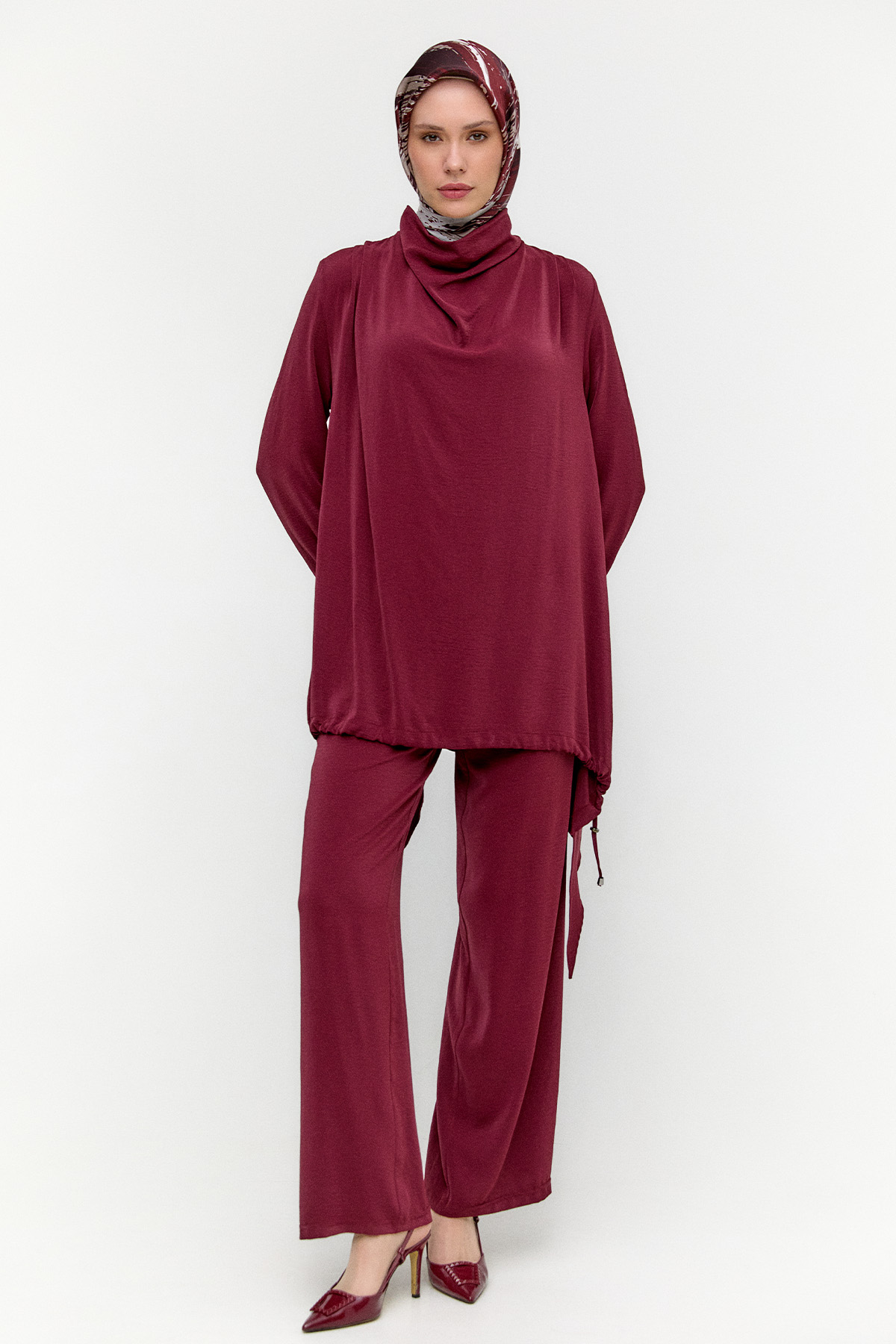 Degaje Yaka Stoperli İkili Takım, Tesettür Giyim