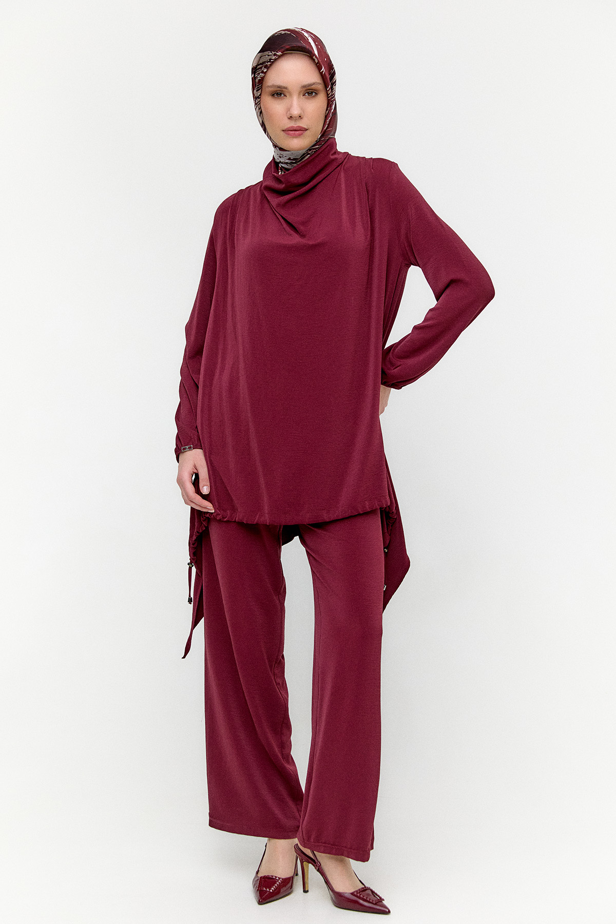 Degaje Yaka Stoperli İkili Takım, Tesettür Giyim