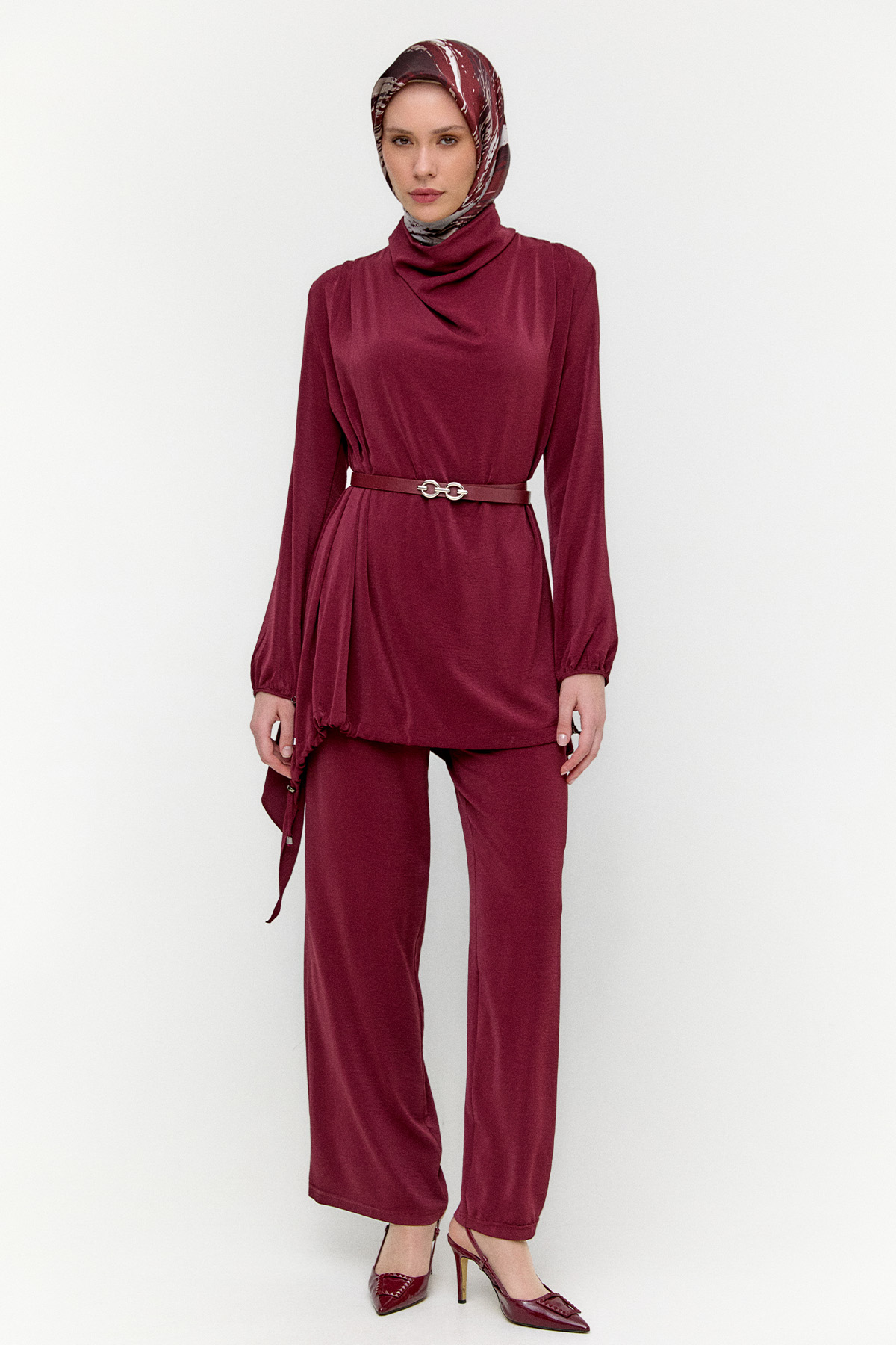 Degaje Yaka Stoperli İkili Takım, Tesettür Giyim