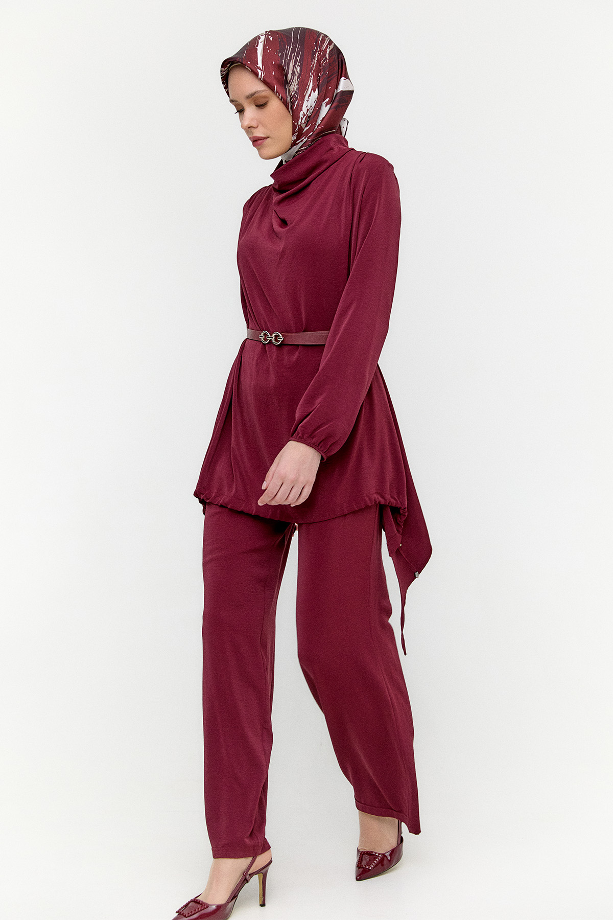 Degaje Yaka Stoperli İkili Takım, Tesettür Giyim