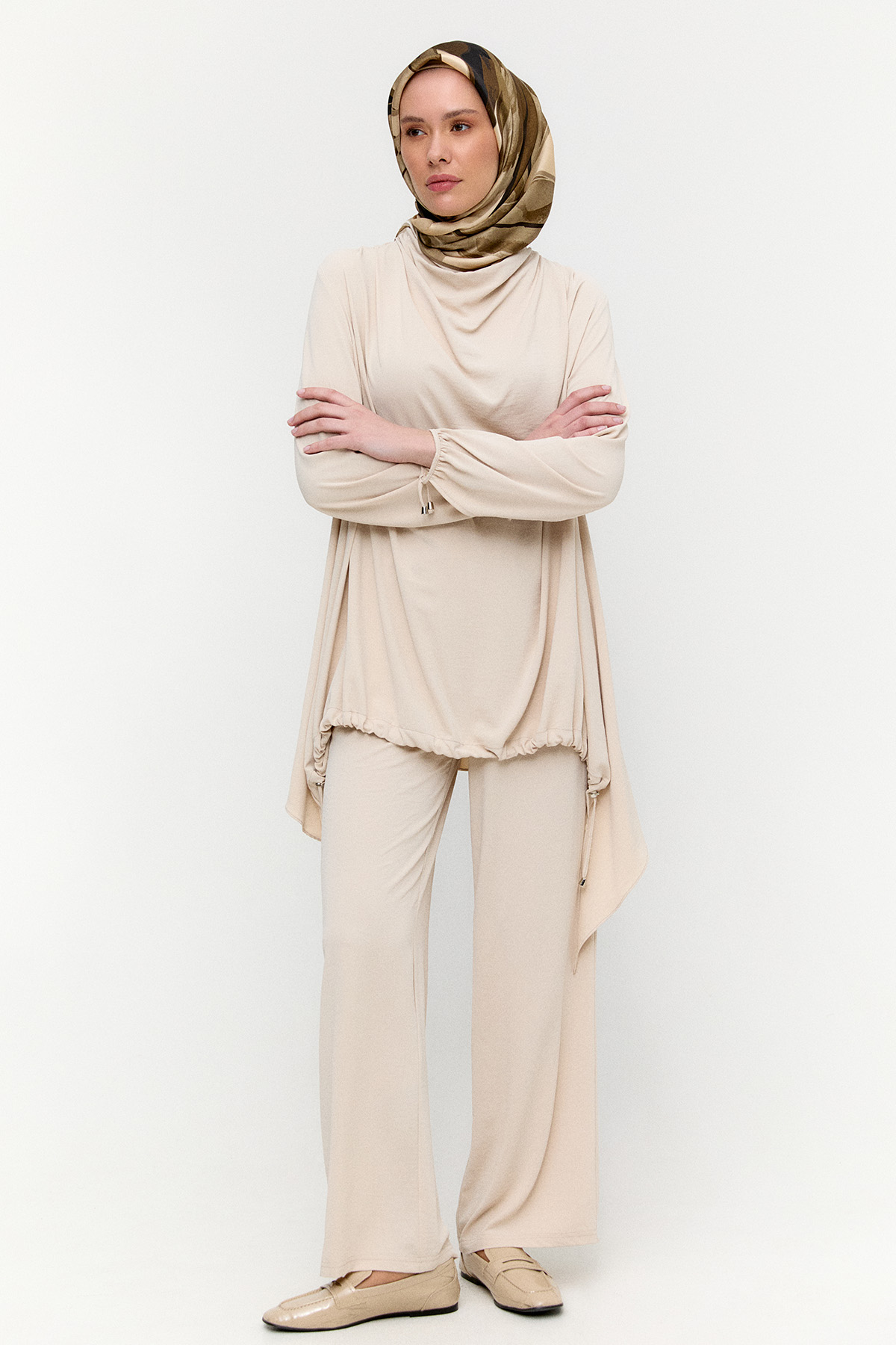 Degaje Yaka Stoperli İkili Takım, Tesettür Giyim