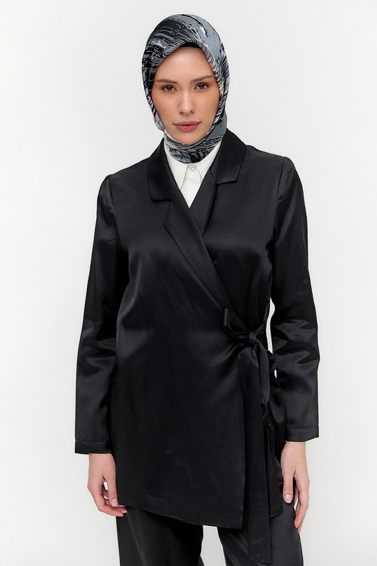 Jakarlı Kuşaklı İkili Takım, Tesettür Giyim