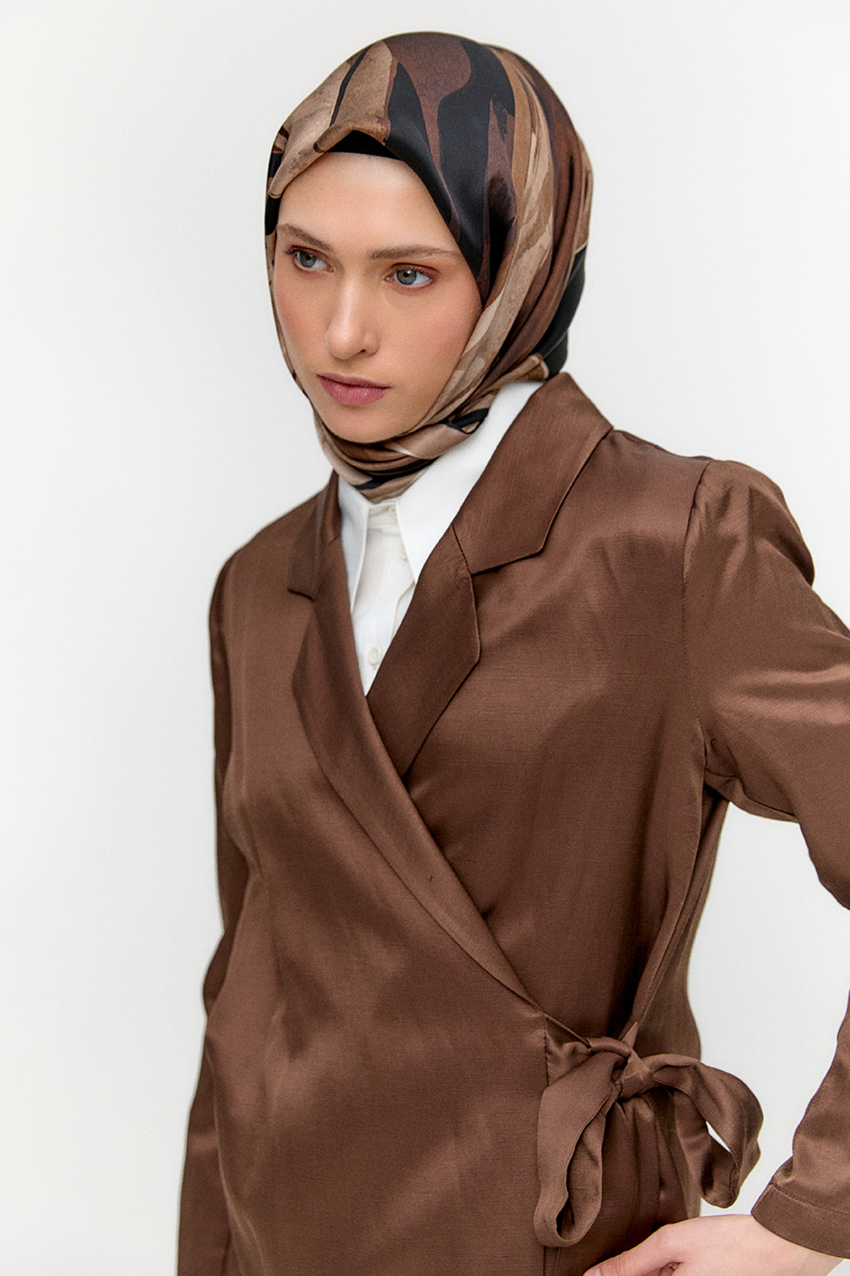 Jakarlı Kuşaklı İkili Takım, Tesettür Giyim