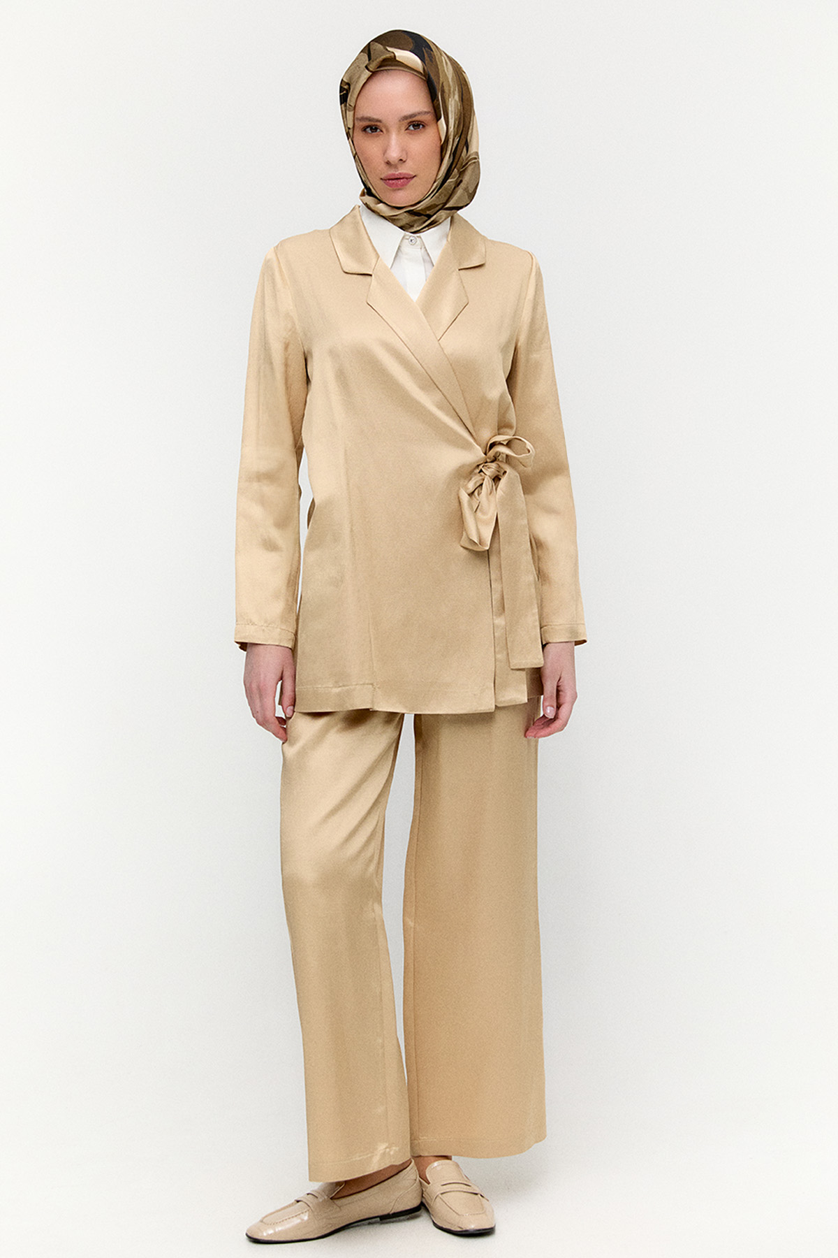 Jakarlı Kuşaklı İkili Takım, Tesettür Giyim