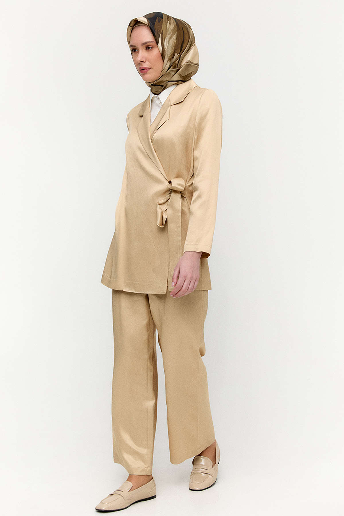 Jakarlı Kuşaklı İkili Takım, Tesettür Giyim