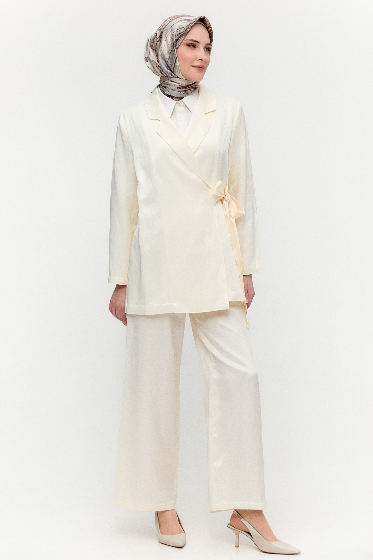 Jakarlı Kuşaklı İkili Takım, Tesettür Giyim