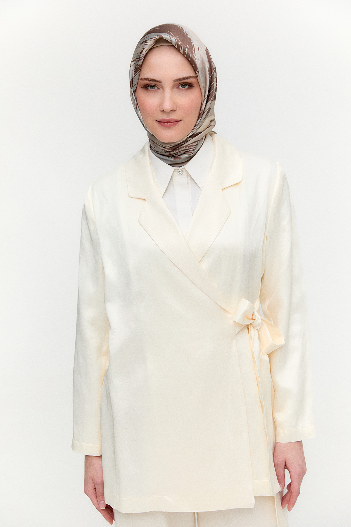 Jakarlı Kuşaklı İkili Takım, Tesettür Giyim