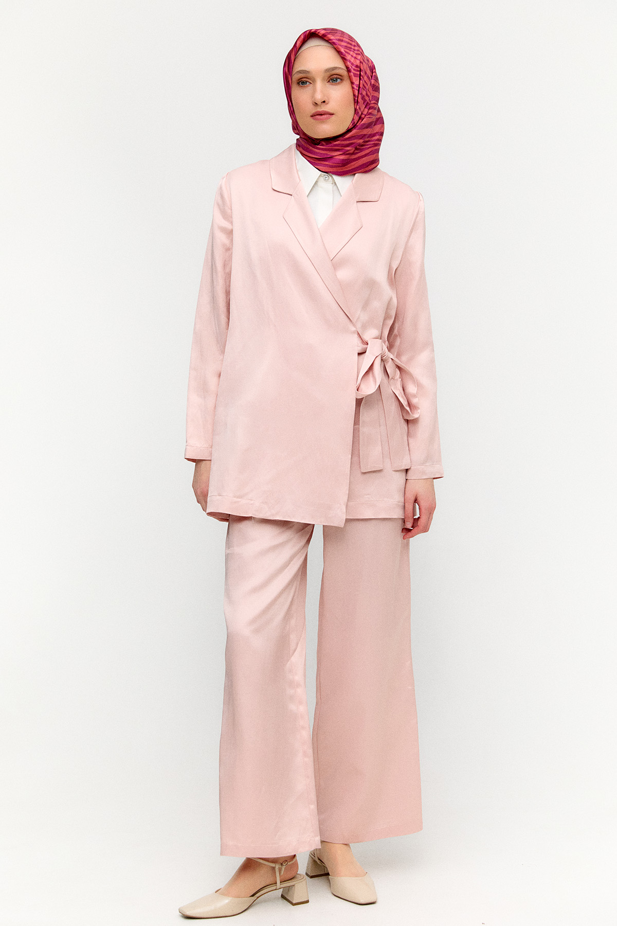 Jakarlı Kuşaklı İkili Takım, Tesettür Giyim