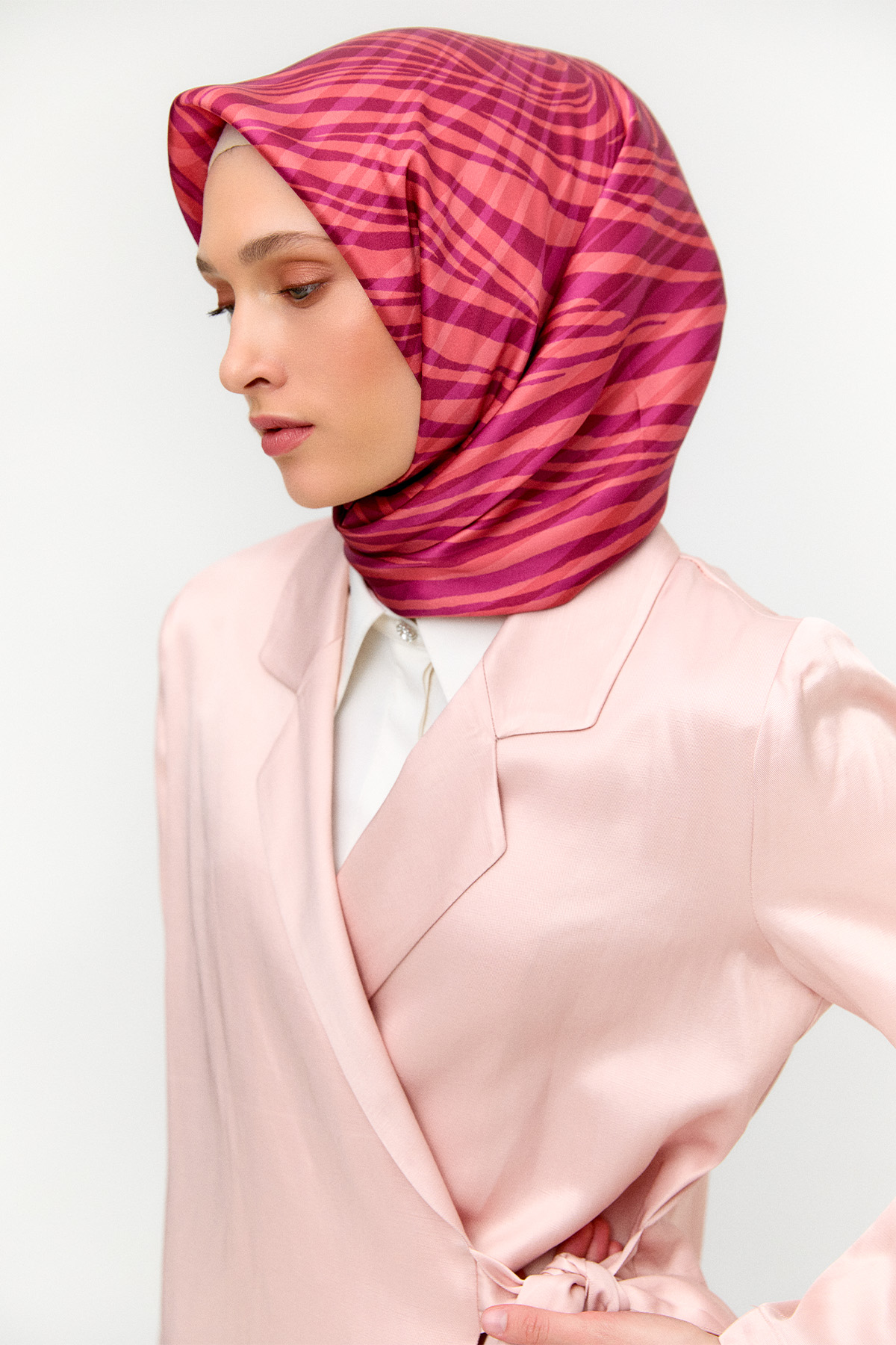 Jakarlı Kuşaklı İkili Takım, Tesettür Giyim