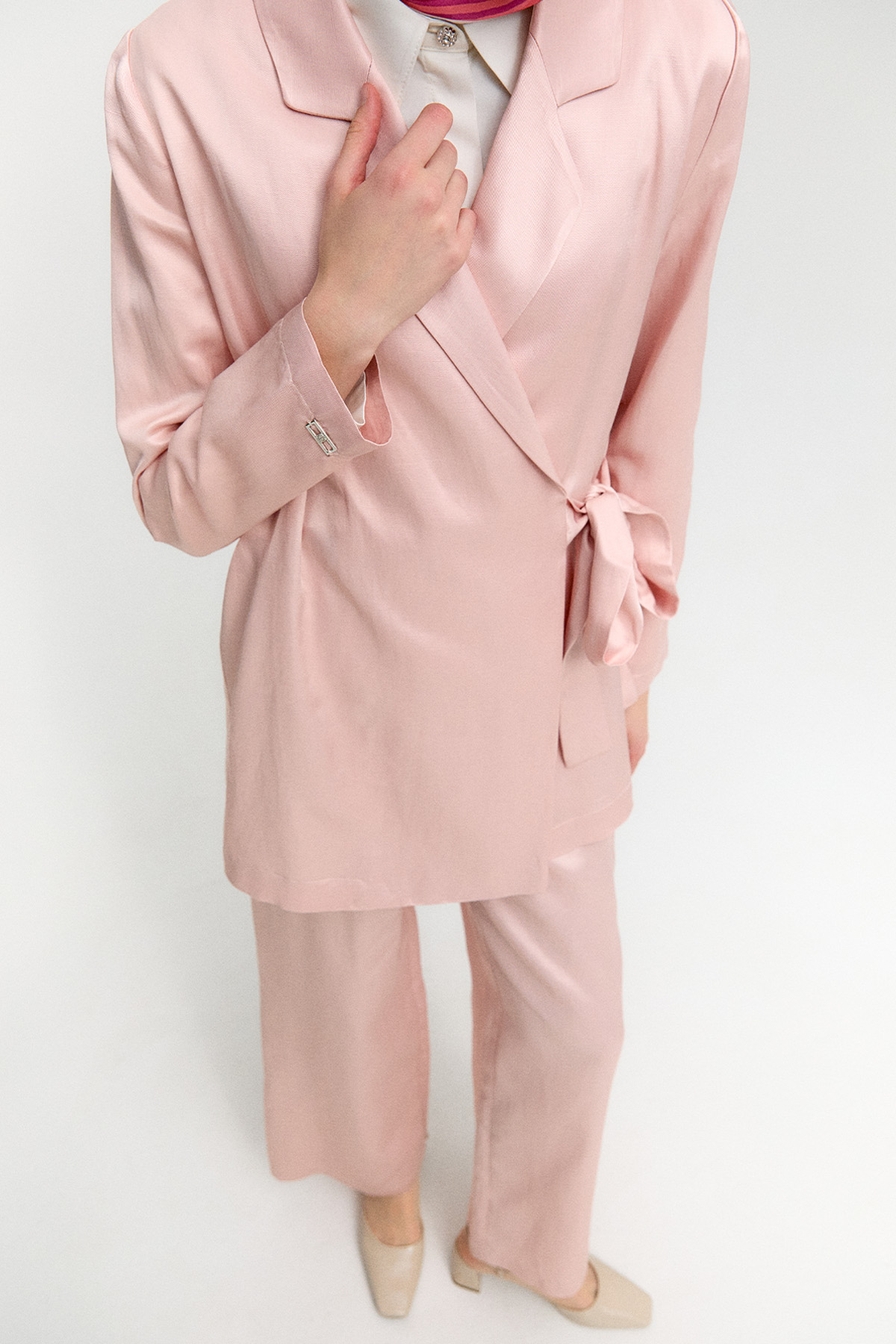 Jakarlı Kuşaklı İkili Takım, Tesettür Giyim