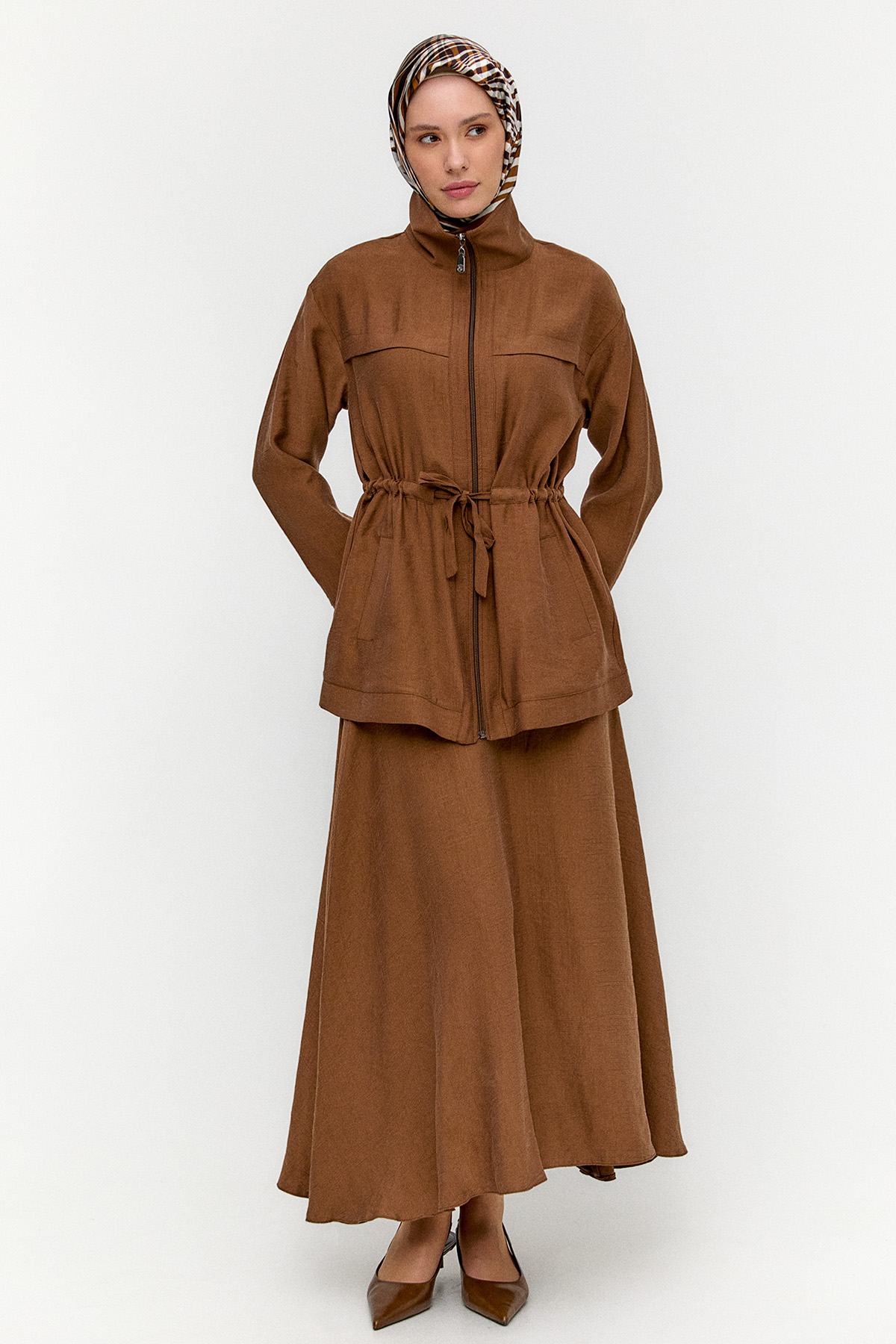 Kuşaklı Lyocell İkili Takım, Tesettür Giyim